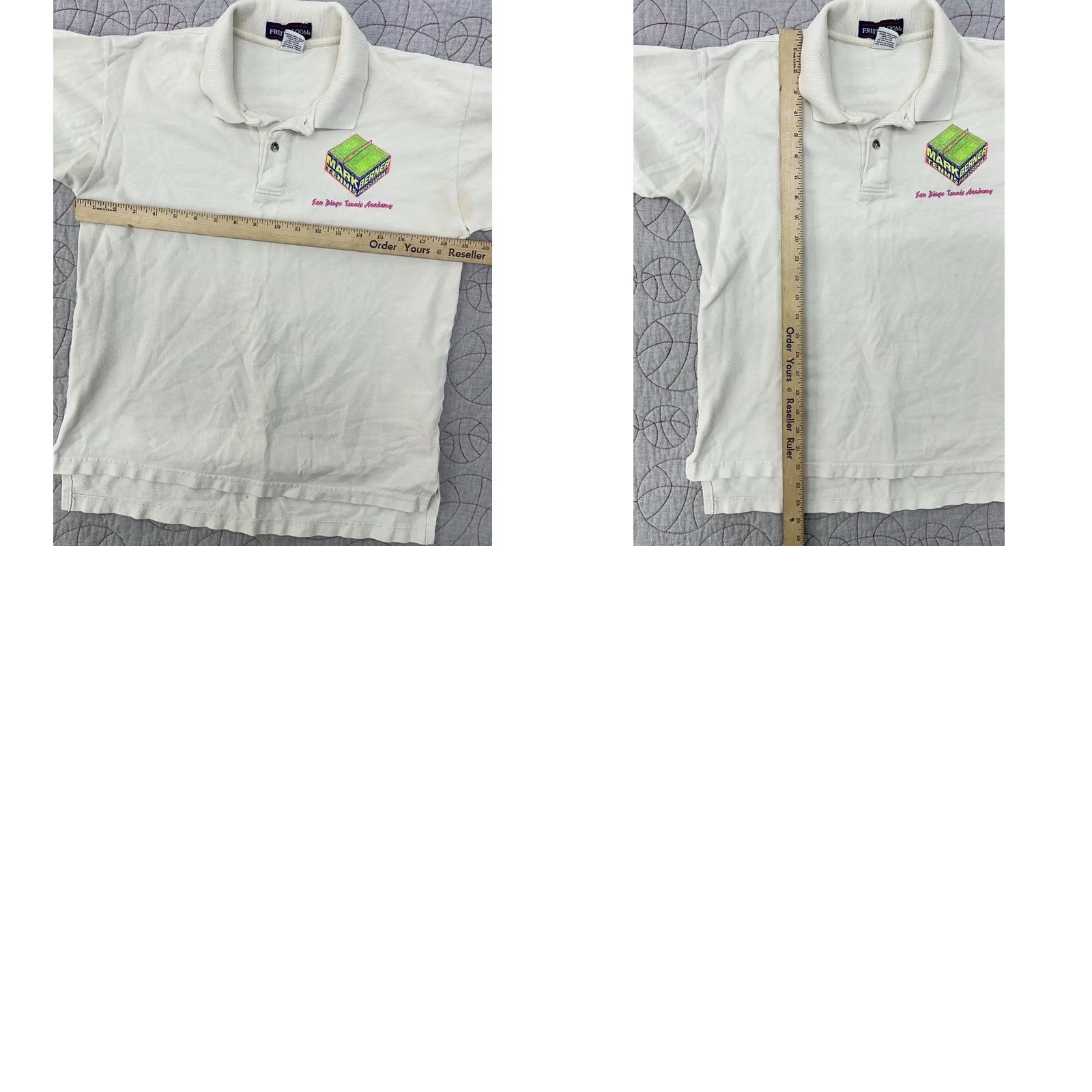 Fruit Of The Loom VINTAGE Fruit of the Loom Tennis Polo Shirt M USA White Mens 90s Size US M / EU 48-50 / 2 - 8 Thumbnail