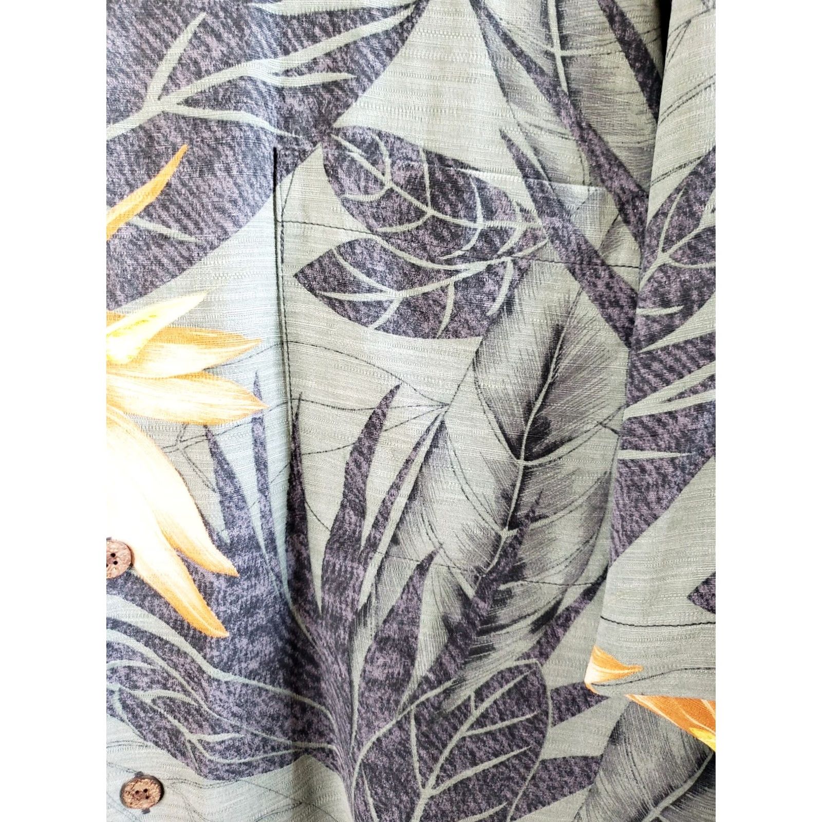 Tommy Bahama Tommy Bahama Silk Shirts Button-Up Short Sleeve Floral Bird of Paradise Orange Green Foilage L Mens Size US L / EU 52-54 / 3 - 4 Thumbnail