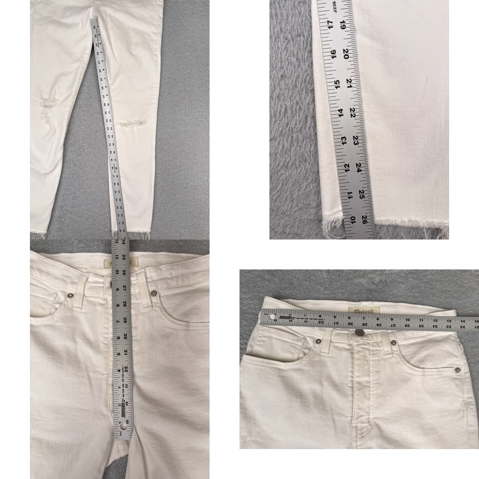 Madewell Madewell Jeans Women 27 White Distressed 9" High Riser Skinny Crop 27x26 Skinny Jeans | 5-Pocket Denim Casual Pants Womens Madewell Size 27" / US 4 / IT 40 - 8 Thumbnail