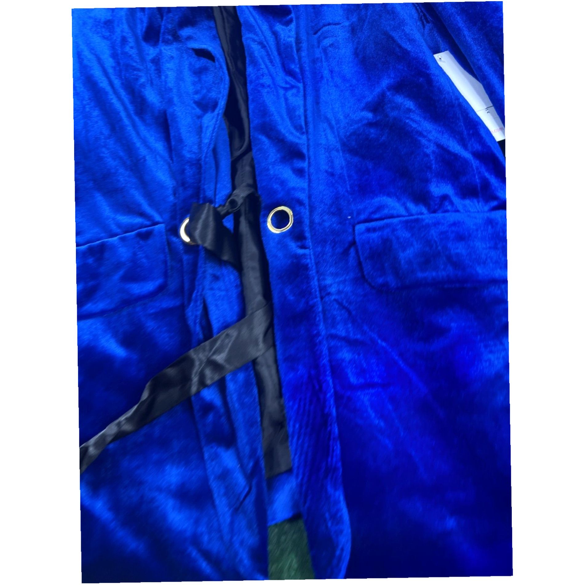 Vintage ShoeDazzle Soft Blazer Jacket Tie Knot Blue Size-XL New $64.95 Size XL / US 12-14 / IT 48-50 - 2 Thumbnail