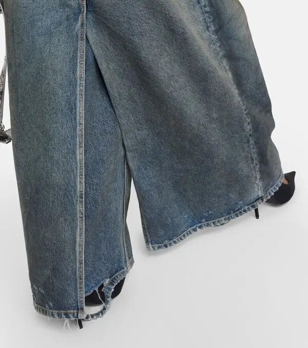 Balenciaga o1s1rm1024 Maxi Skirt Jeans in Blue Size 25" / US 0 / IT 36 - 3 Thumbnail