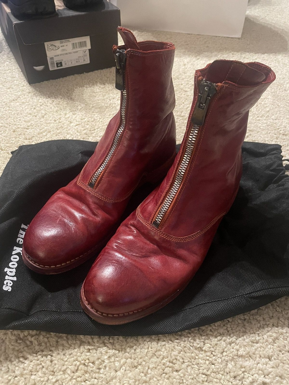 image of Guidi 210 Red Front Zip Boot, Men's (Size 7)