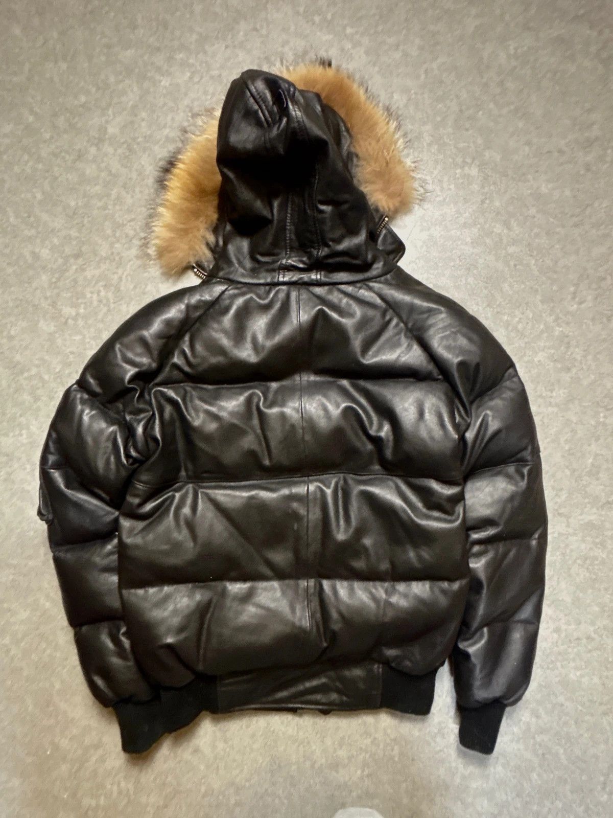 Avirex Avirex LTD Leather Down Jacket Fur Hood – Black Size US M / EU 48-50 / 2 - 2 Thumbnail