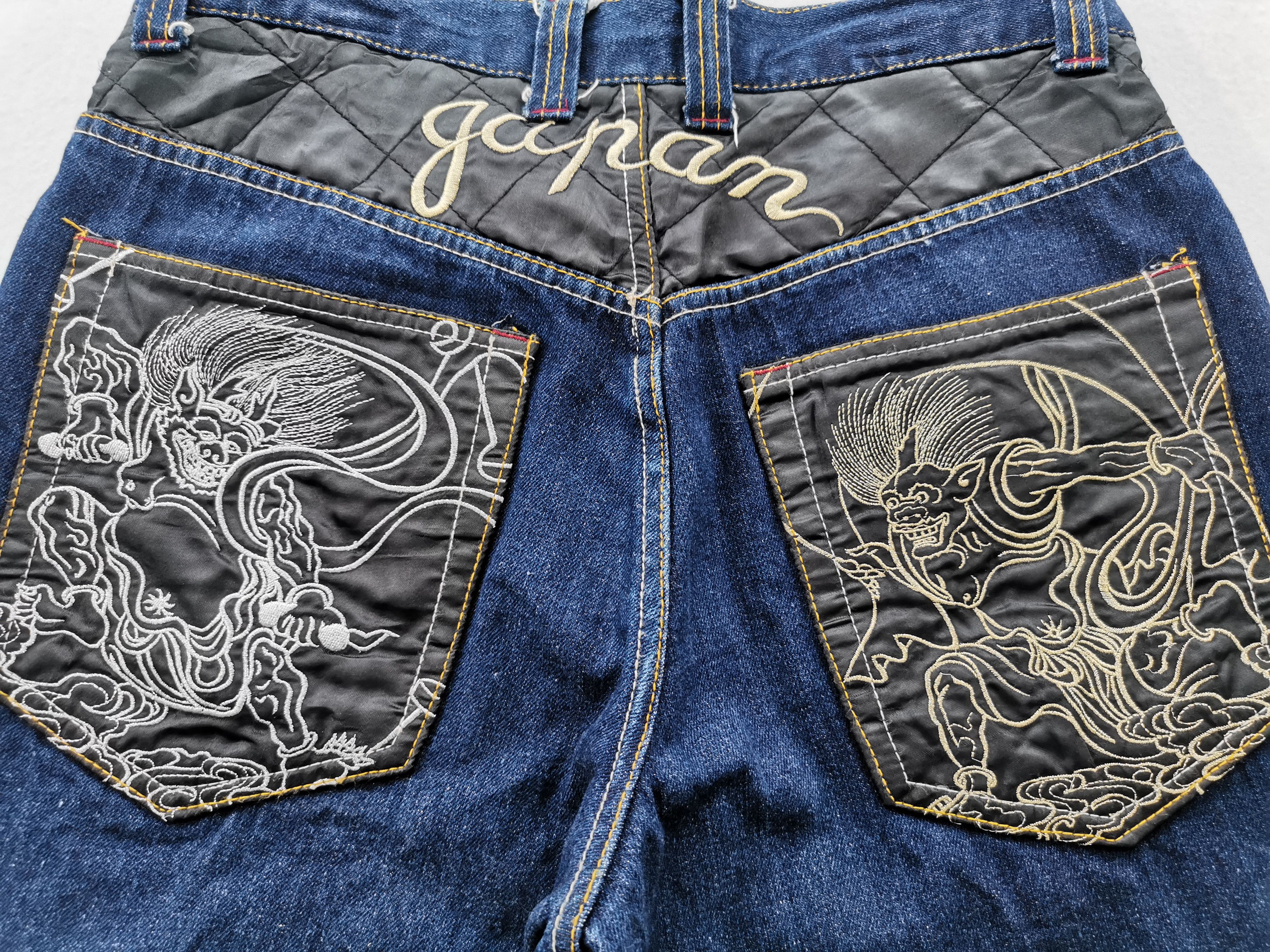 Japanese Brand FUJIN & RAIJIN Sukajan Souvenier Embroidered Denim Size 34 Size US 34 / EU 50 - 7 Thumbnail