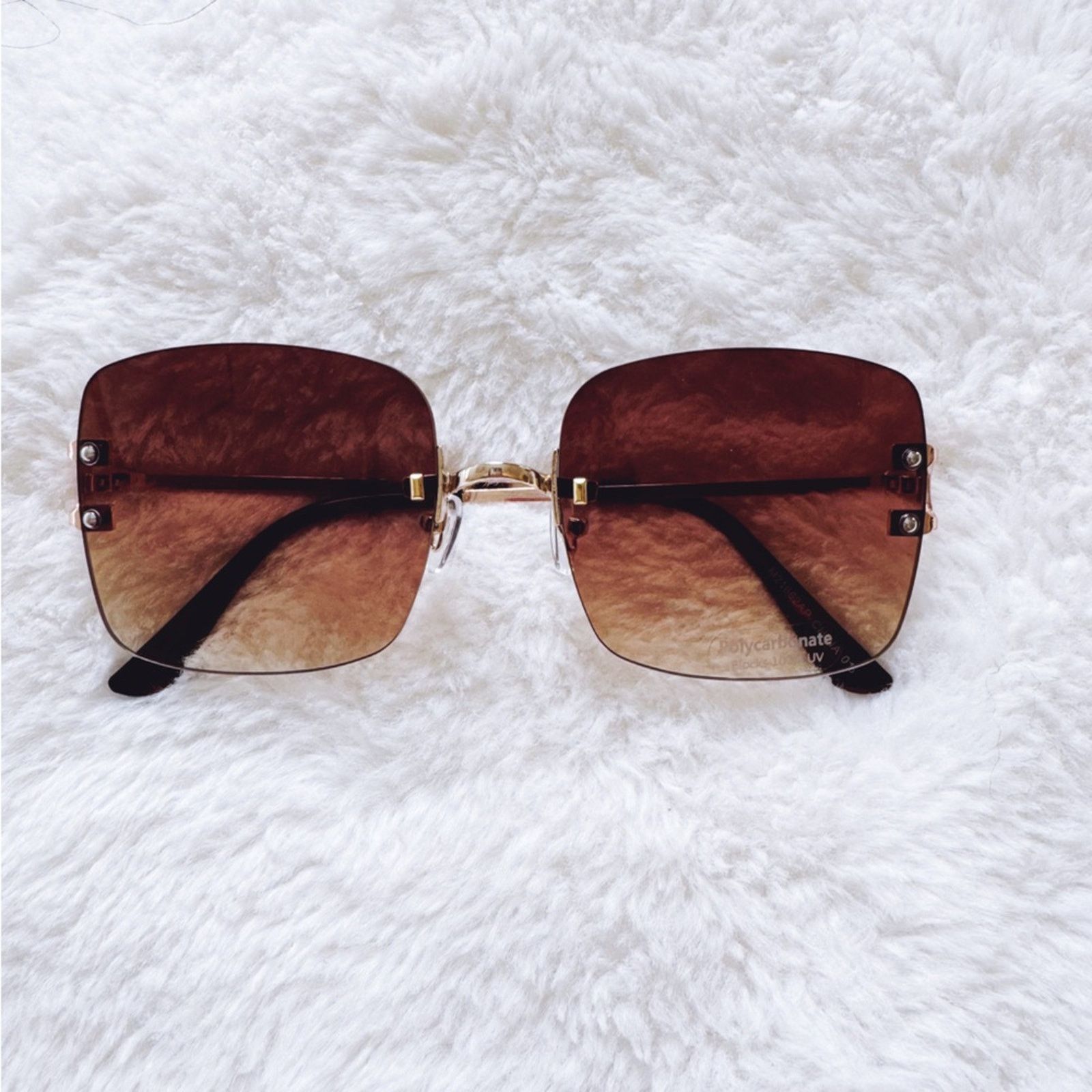 Other Laurel Clear Brown Rimless Sleek Sunglasses Size ONE SIZE - 1 Thumbnail