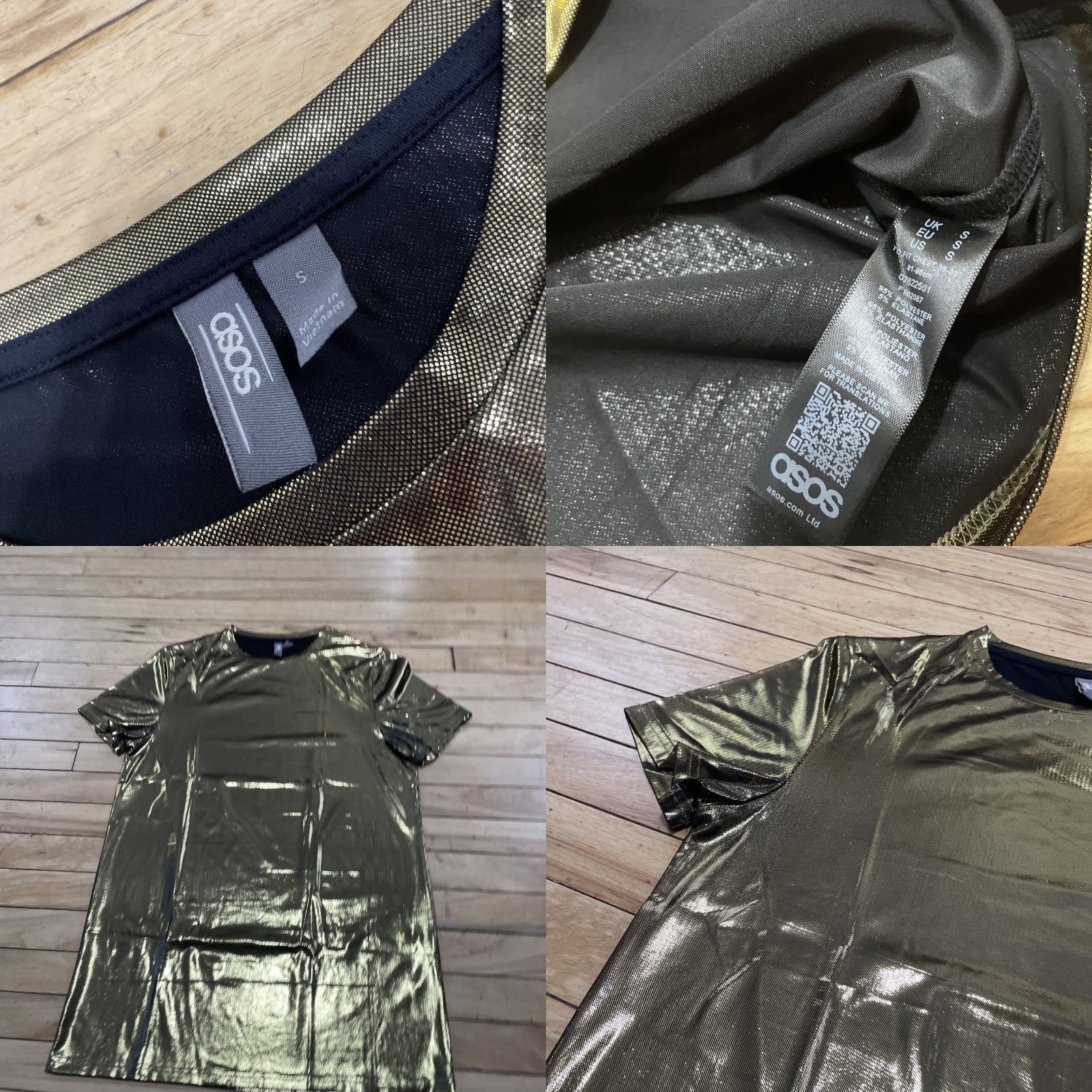 Asos VINTAGE ASOS Shiny Gold Shirt Adult S Metallic Bright Shiny Disco 1970s NY Club Scene Shirt Size US S / EU 44-46 / 1 - 10 Thumbnail