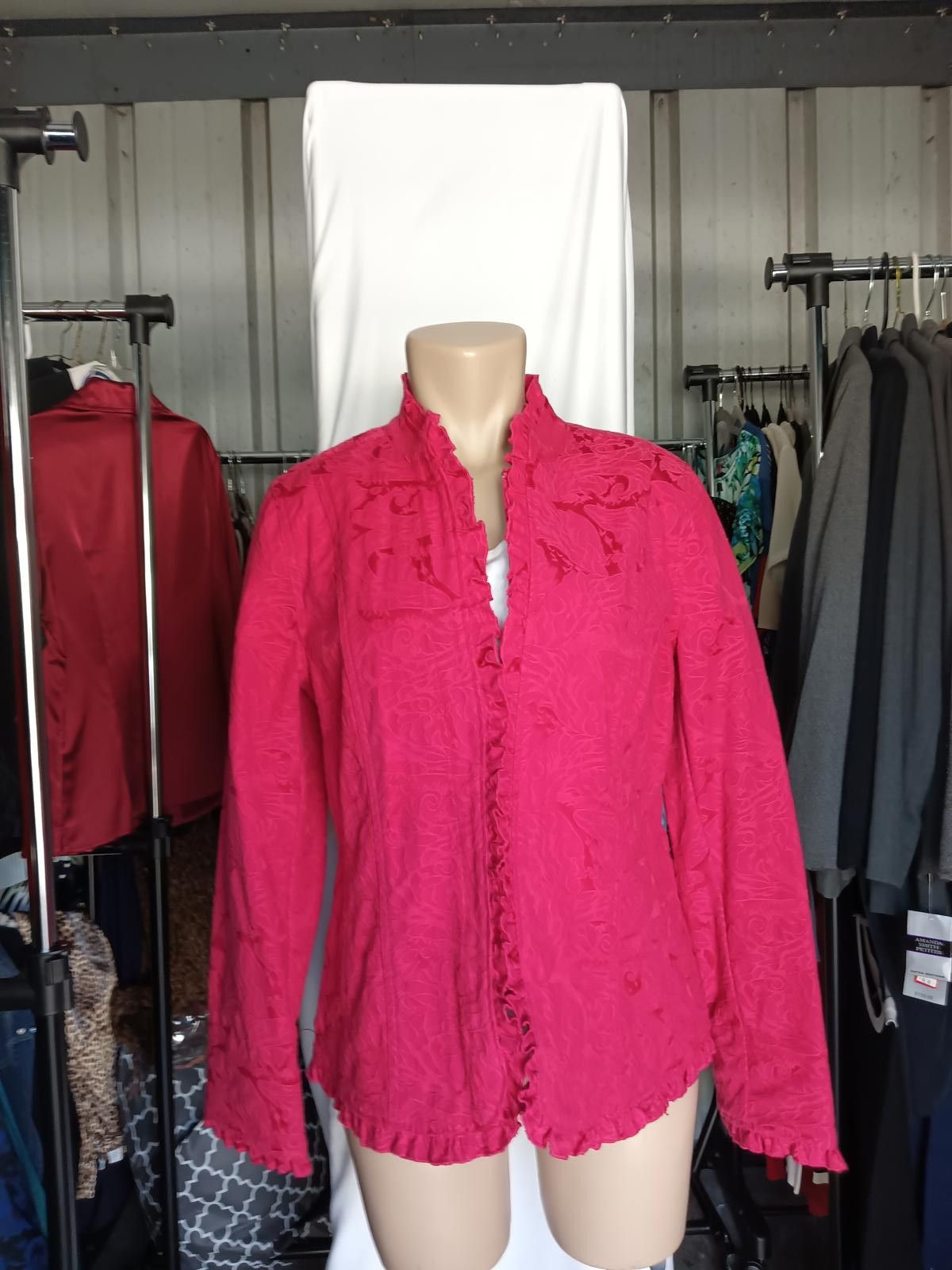 Designer Chico's Additions Women's Pink Embroidered Jacket Size S / US 4 / IT 40 - 1 Thumbnail