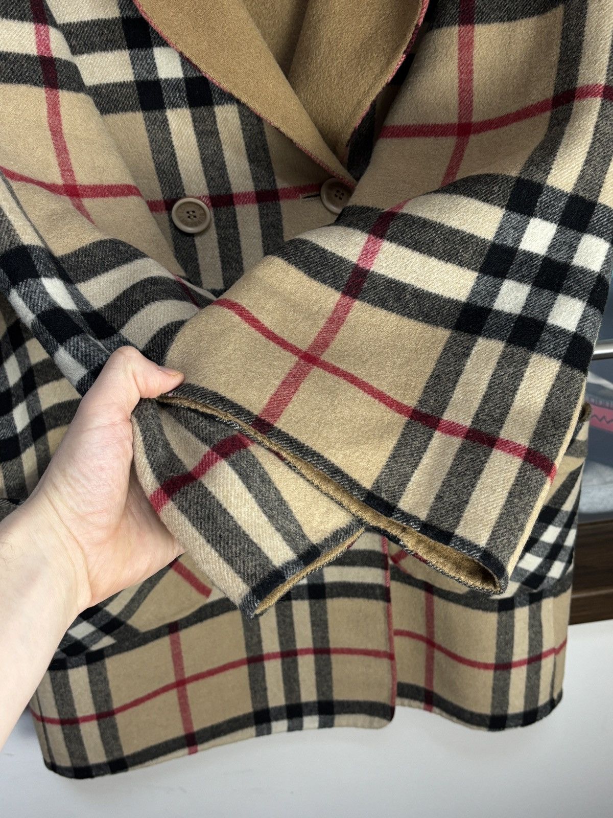 Burberry Burberry Cashmere Nova Check Hooded Coat Size S / US 4 / IT 40 - 7 Thumbnail