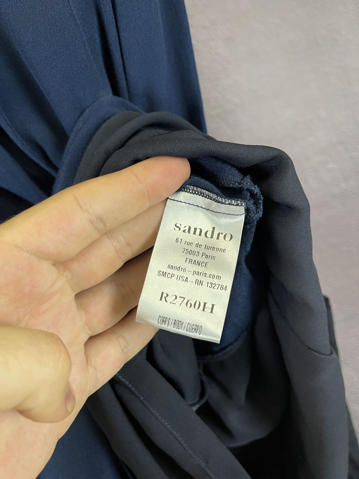 Sandro Sandro Paris blue zip midi dress viscose Size L / US 10 / IT 46 - 9 Thumbnail