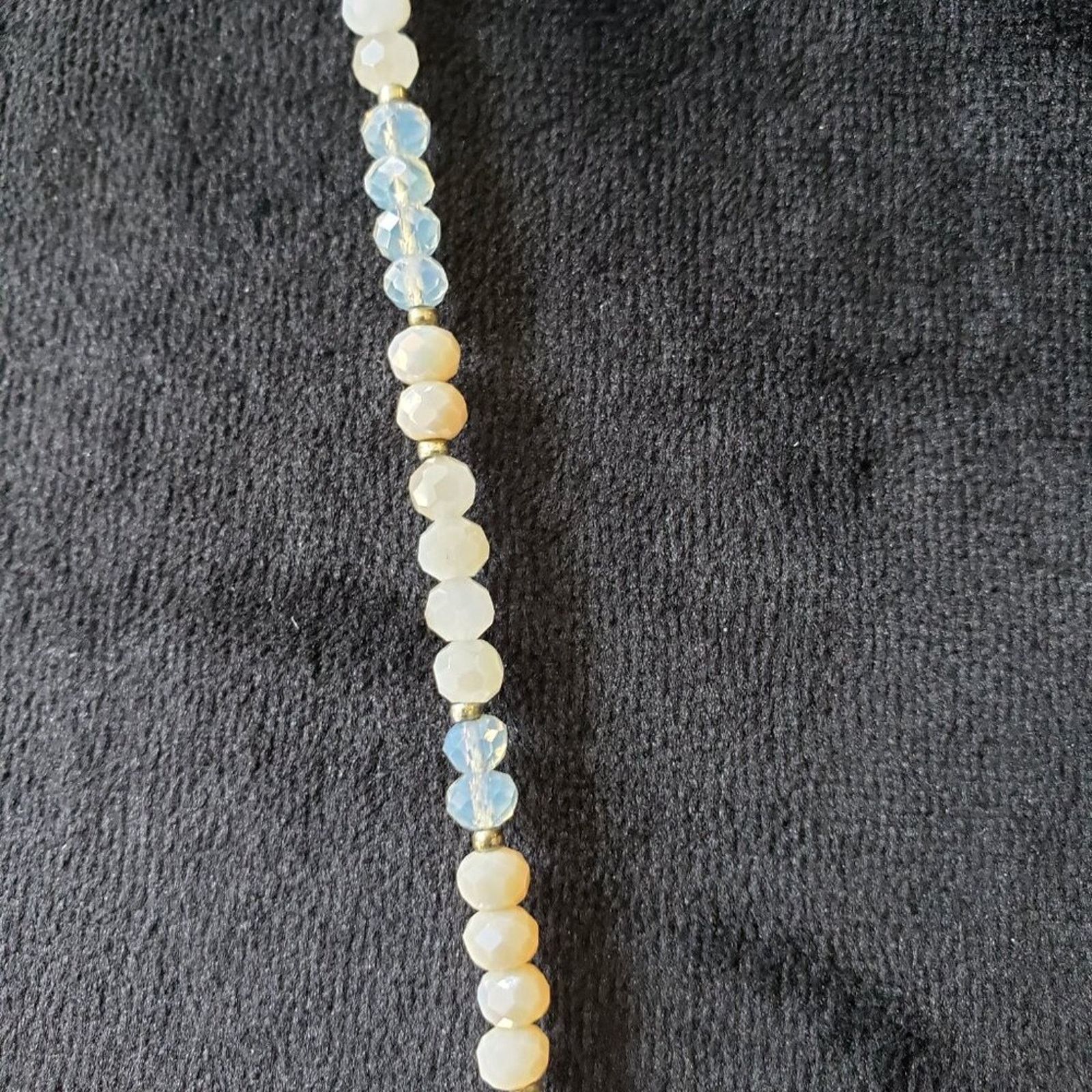 The Unbranded Brand Gold Tone Faceted Beads Faux Pearl Tassel Chain Necklace Size ONE SIZE - 5 Thumbnail