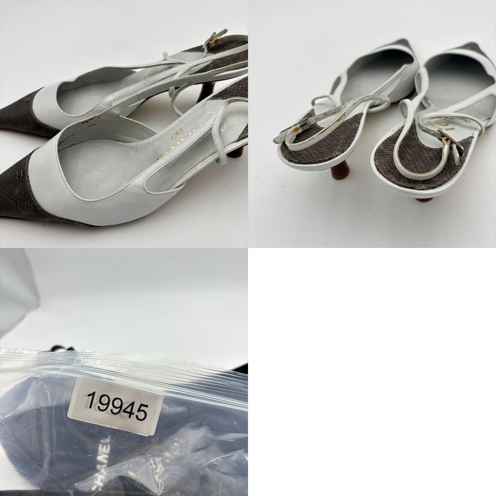 Chanel CHANEL Slingback Womens VTG Logo Leather Slingbacks Point Toe Kitten Heels Women Size US 8 / IT 38 - 9 Thumbnail