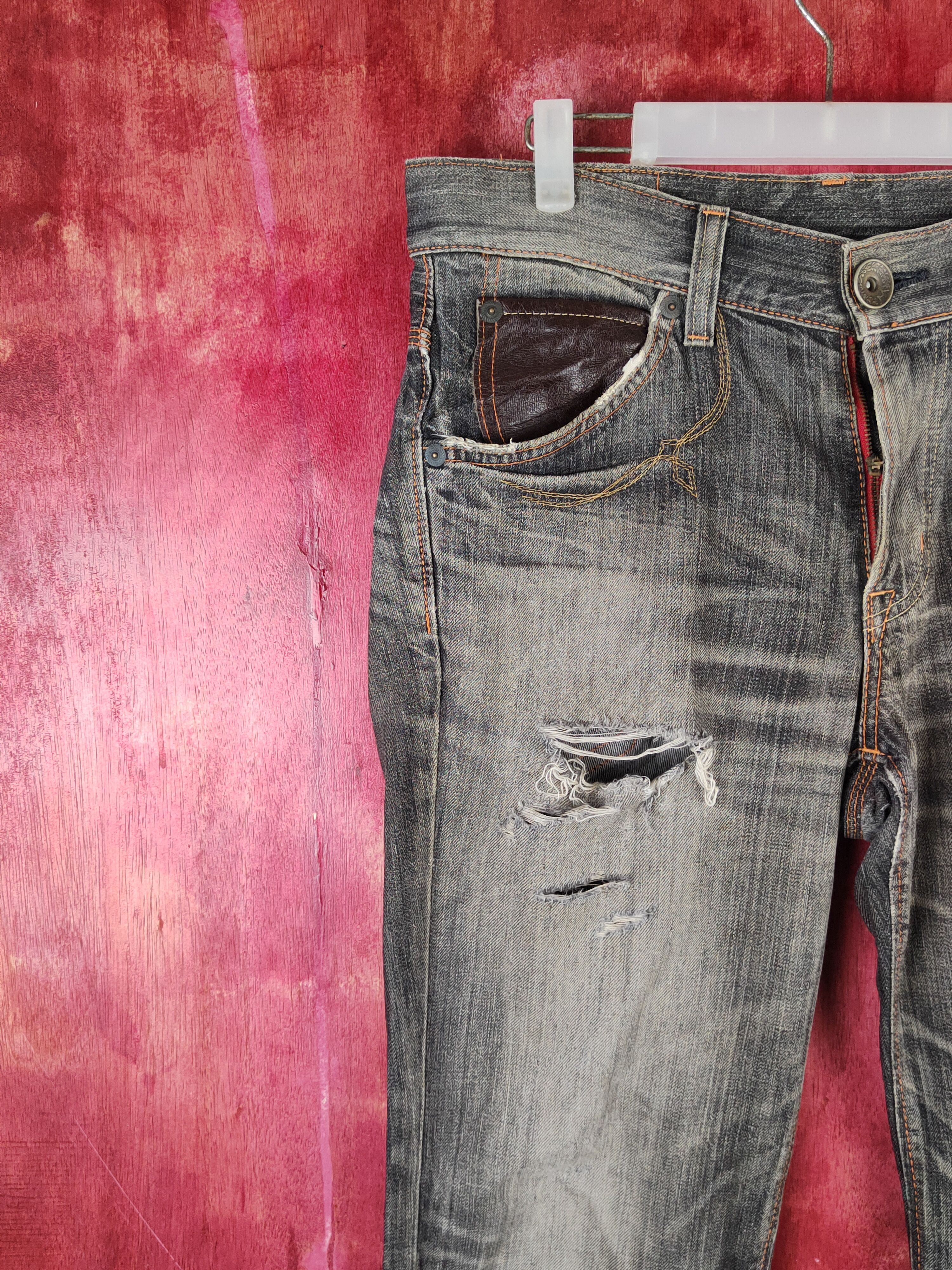 Edwin Edwin Black Faded Distressed Ripped Jeans #S1630 Size US 33 - 3 Thumbnail