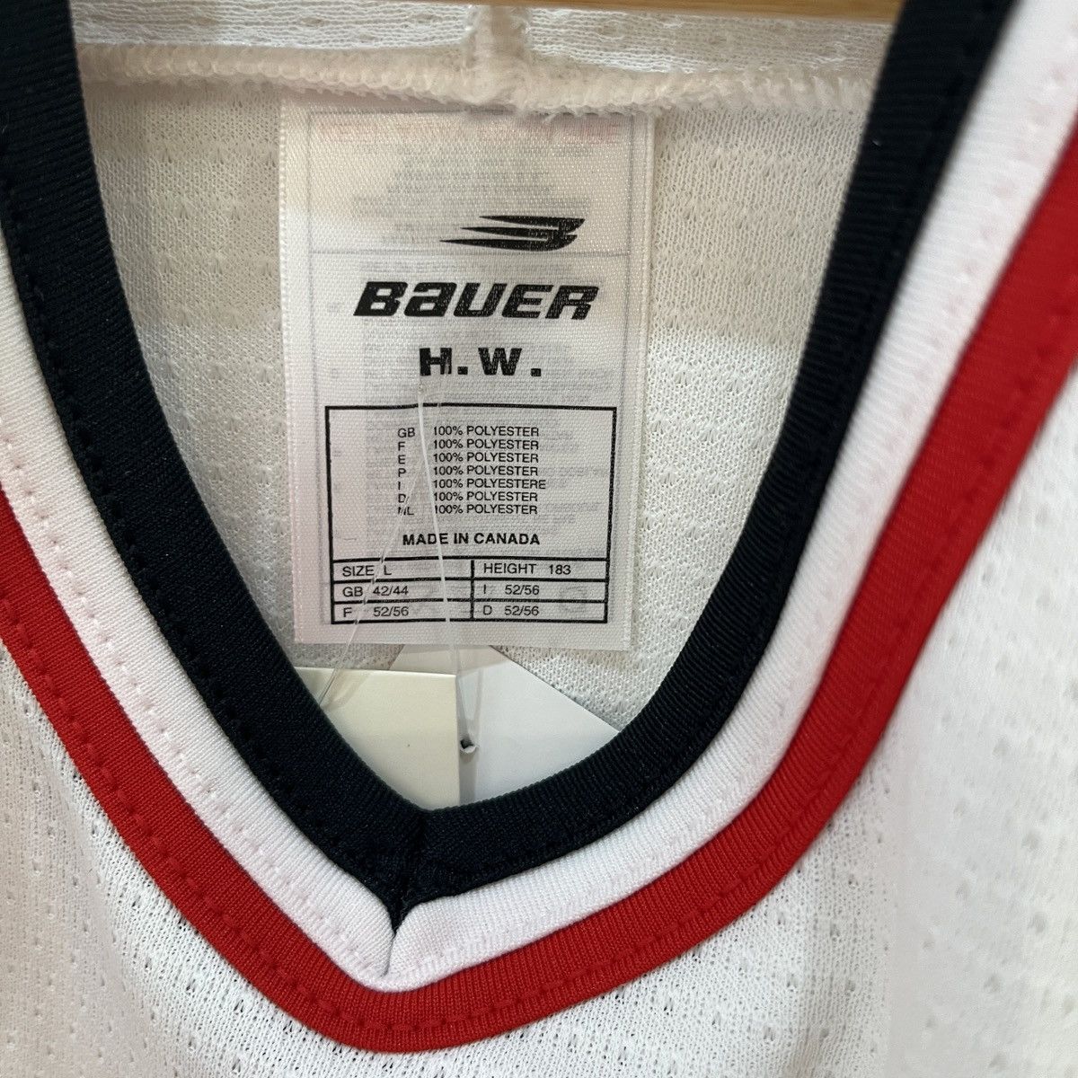NHL × Nike × Vintage BNWT Vintage Canada 1998 Home Bauer Hockey Jersey Size US L / EU 52-54 / 3 - 8 Thumbnail