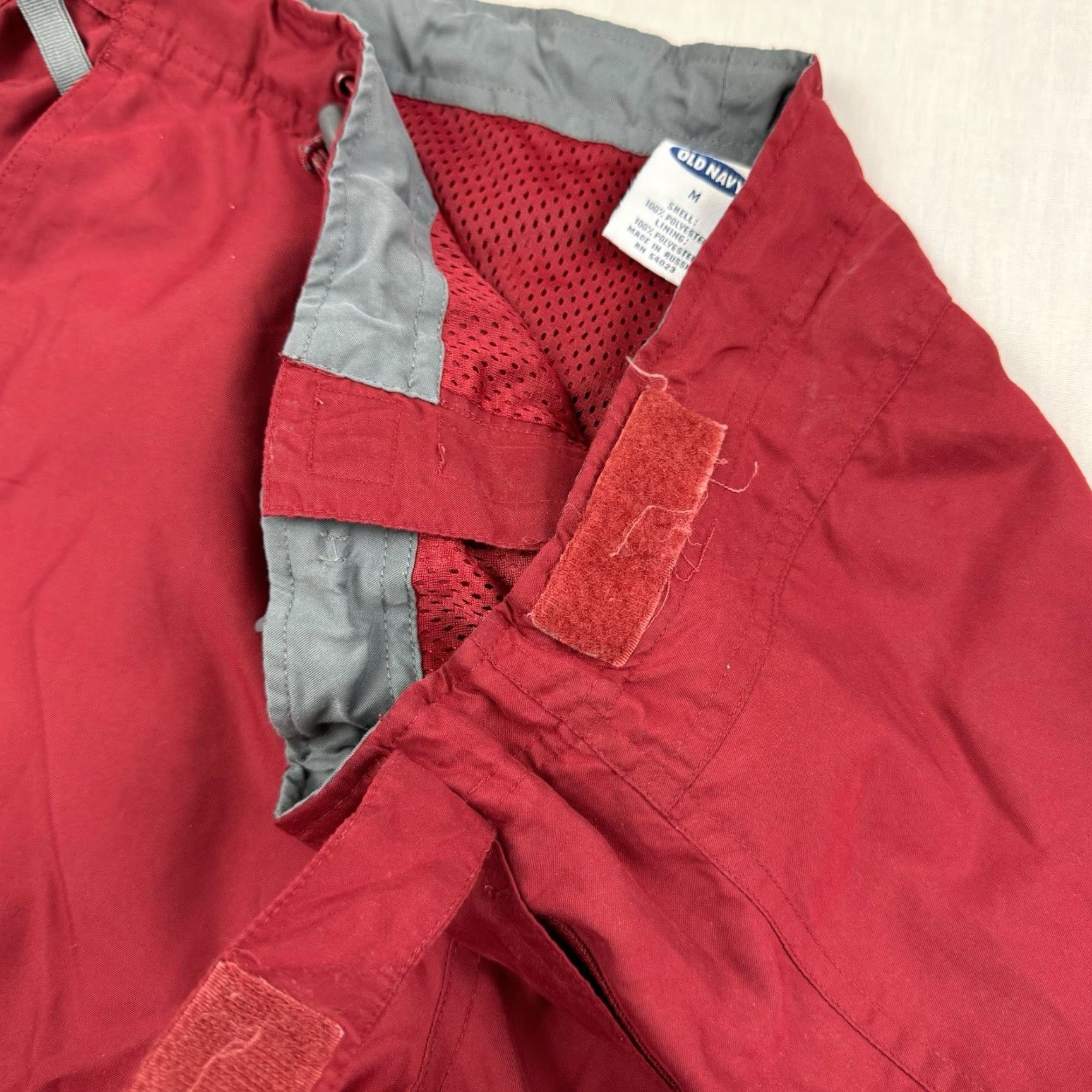 VINTAGE Old Navy Track Pants Men M Red 30in Inseam Elastic Pockets 90s Grunge Y2K Hipster Punk
