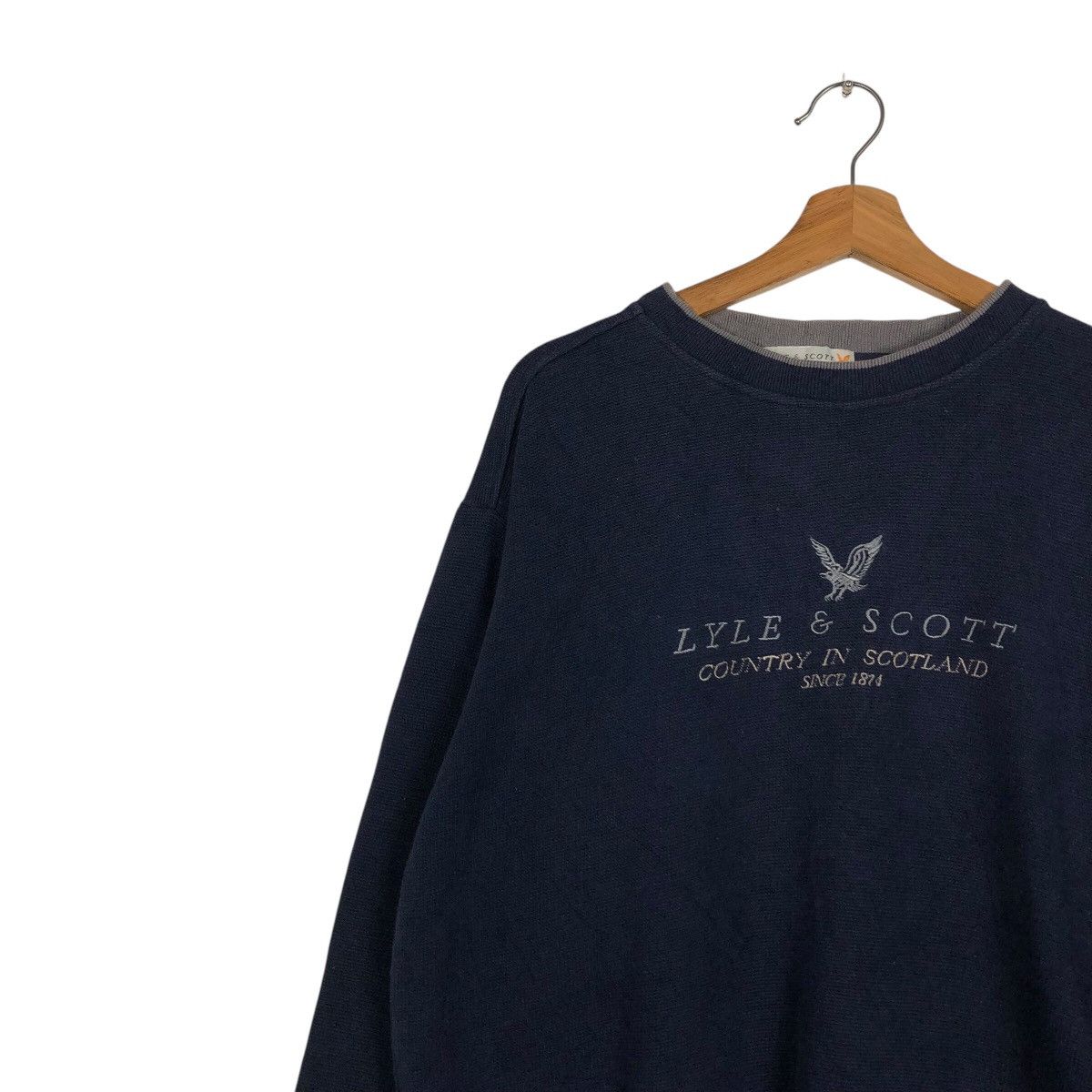 Japanese Brand × Vintage 📌Vintage Sweatshirt Lyle & Scott Big Logo Embroidered Size US L / EU 52-54 / 3 - 8 Thumbnail