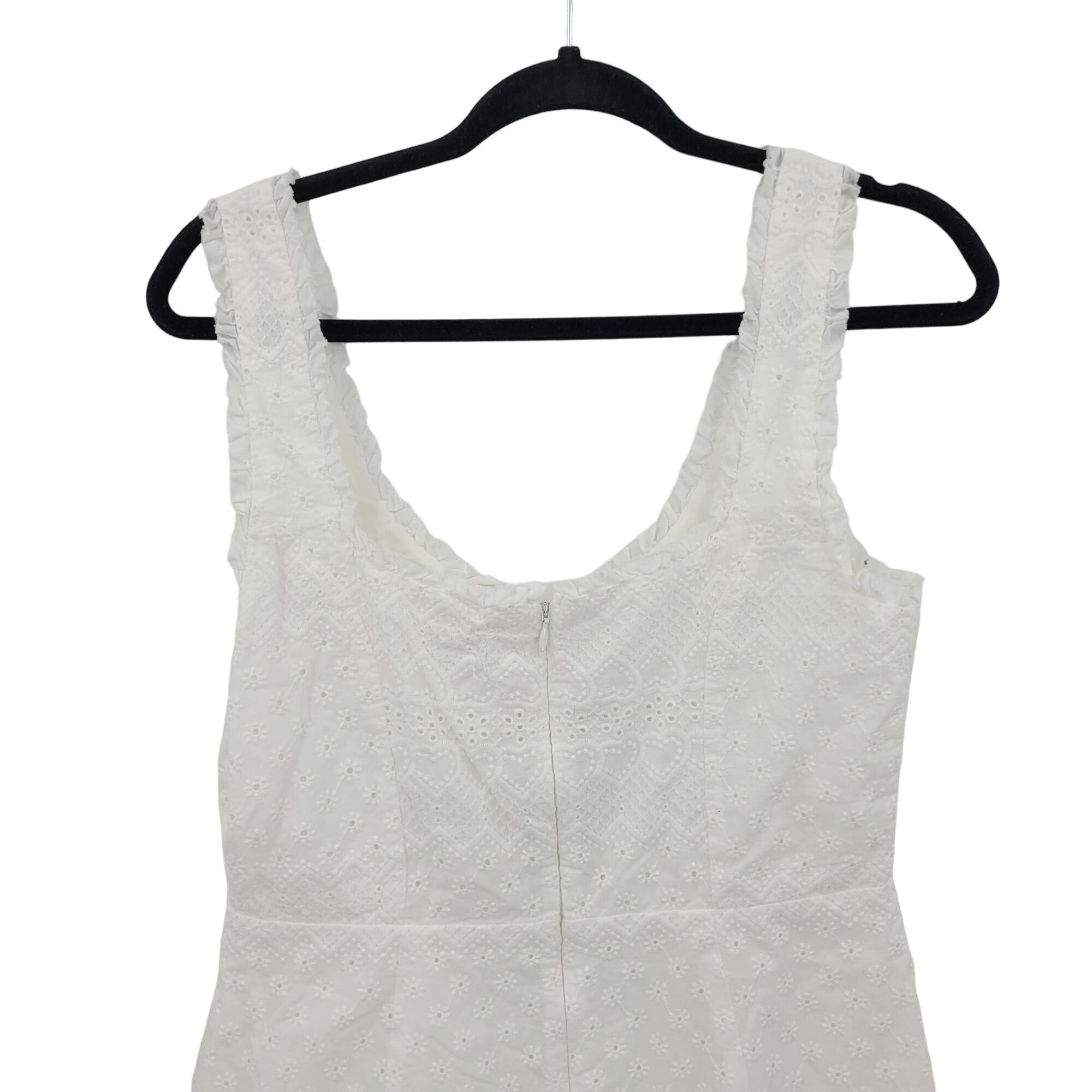 For Love & Lemons Love & Lemons Eyelet Lace-Up Mini Dress L White Sleeveless Size L / US 10 / IT 46 - 10 Thumbnail