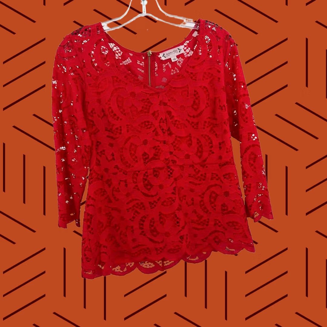 Nanette Lepore Nanette Nanette Lepore Red Blouse Size Medium Size M / US 6-8 / IT 42-44 - 1 Thumbnail