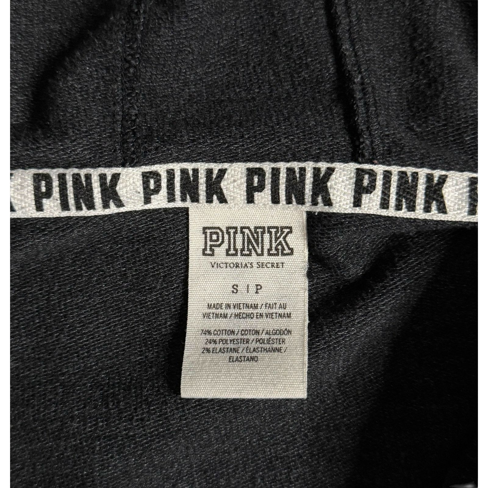 Pink PINK Victoria’s Secret Hoodie Small Black Zip Up Sweatshirt Size S / US 4 / IT 40 - 4 Thumbnail