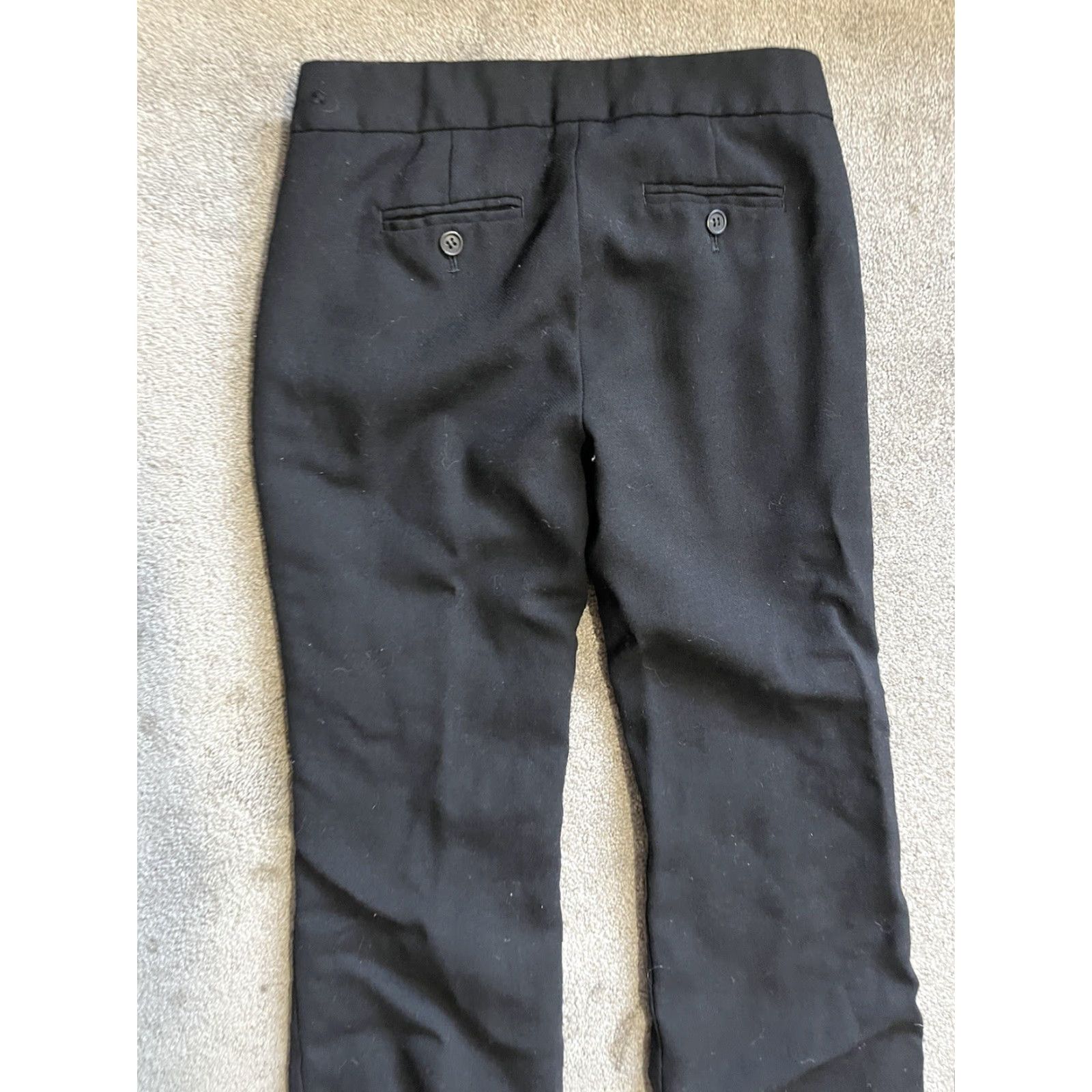 J.Crew j.crew Womens Petite 0P Wool Dress Pants Solid Black Straight Leg Size 25" / US 0 / IT 36 - 4 Thumbnail