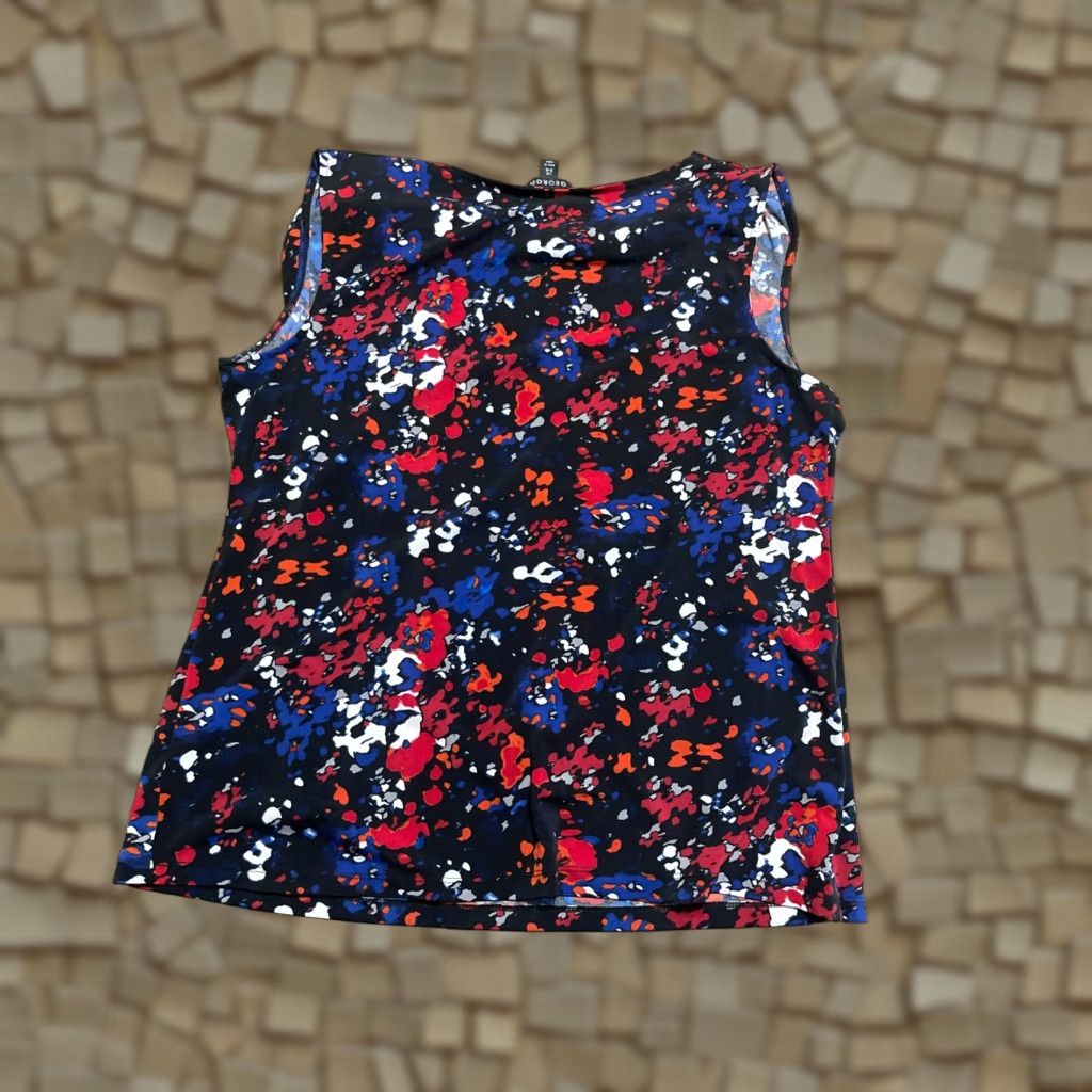 George George Shirt, Women’s Large, Floral, Sleeveless, Multicolor, Round Neck, Pullover, Casual, T-Shirt, George Size L / US 10 / IT 46 - 1 Thumbnail