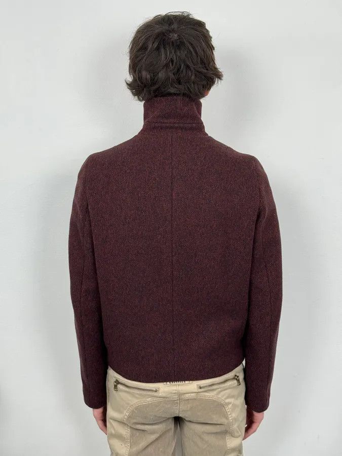 Jil Sander AW2010 Jil Sander Dark Red Tweed Wool Jacket by Raf Simons Size 40R - 3 Thumbnail