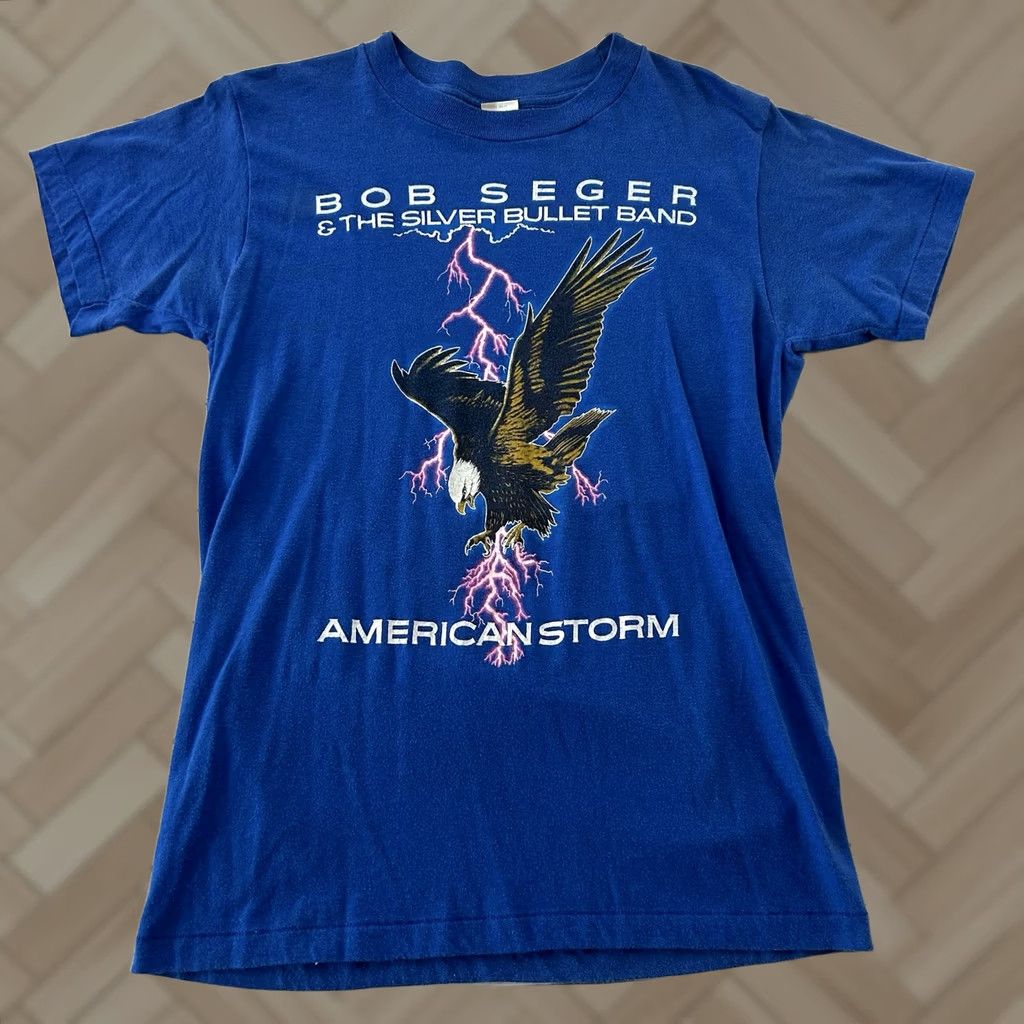 Vintage Vintage Bob Seger Short Sleeve T Shirt Mens L Blue Ched 1986-1987 Size US L / EU 52-54 / 3 - 1 Thumbnail