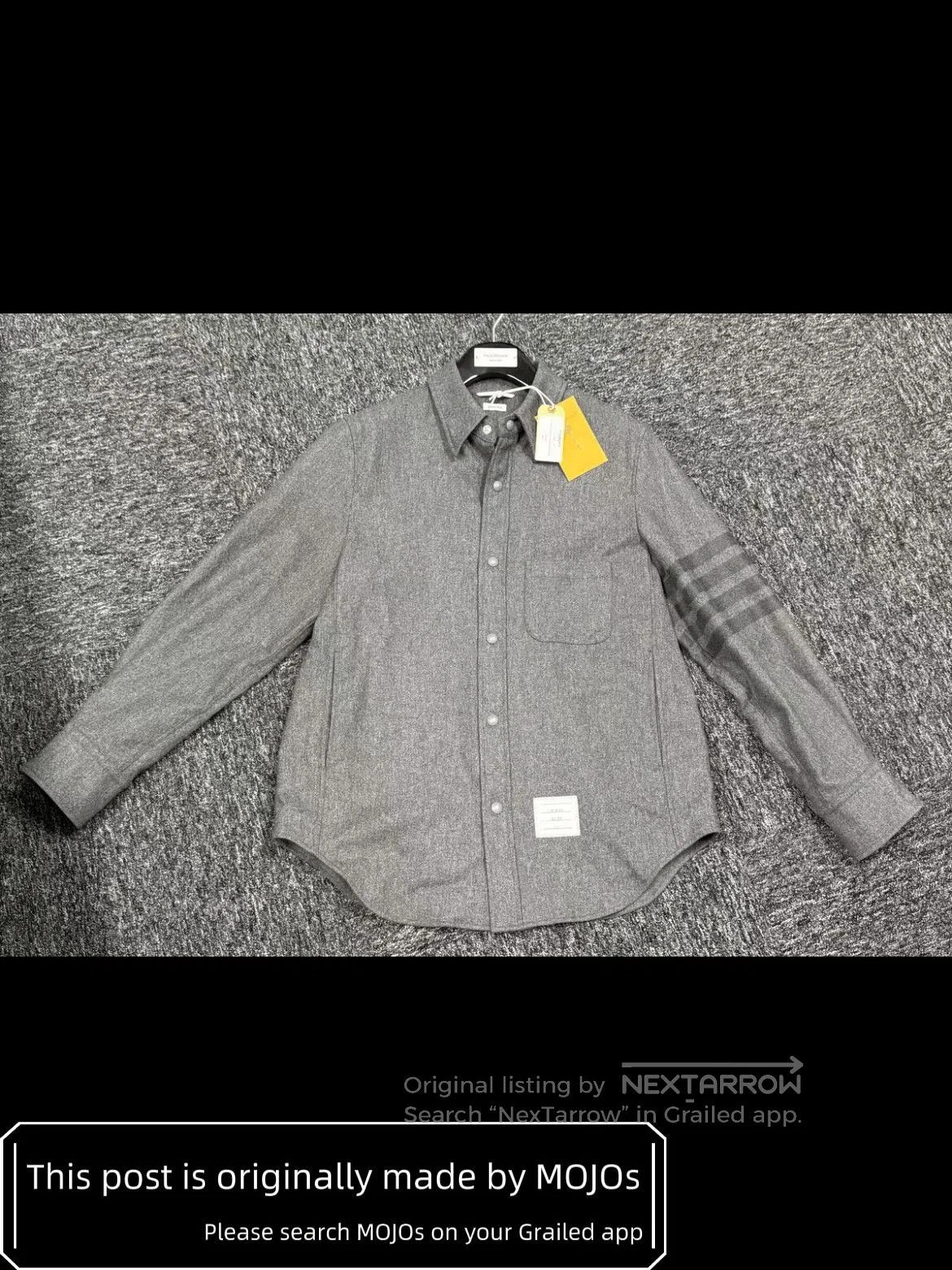 Thom Browne Sz 1 Thom Browne Four Dark Gray Stripe Shirt Jacket. Size US S / EU 44-46 / 1 - 3 Thumbnail