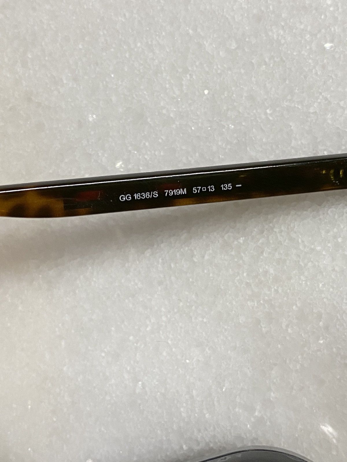 Designer Gucci Stripe GG Square Sunglasses Brown Shades Preowned Size ONE SIZE - 5 Thumbnail
