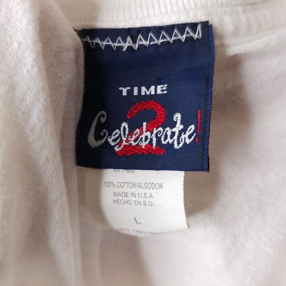Vintage Vintage American Flag Hearts T Shirt Mens Size Large White Size US L / EU 52-54 / 3 - 6 Thumbnail