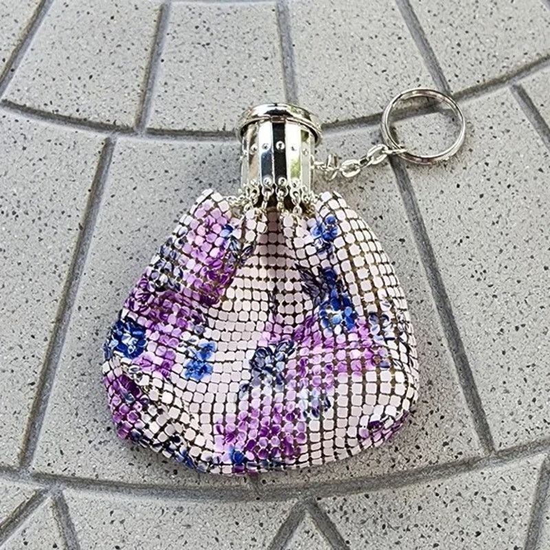 Designer Whiting & Davis Mesh Chainmail Floral Art Deco Coin Purse Size ONE SIZE - 8 Thumbnail