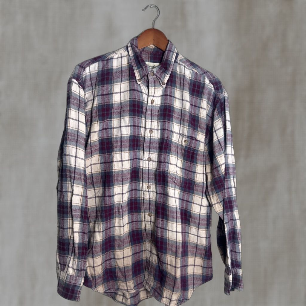 Eddie Bauer Eddie Bauer Mens Long Sleeve Flannel Shirt Purple Plaid M Size US M / EU 48-50 / 2 - 1 Thumbnail