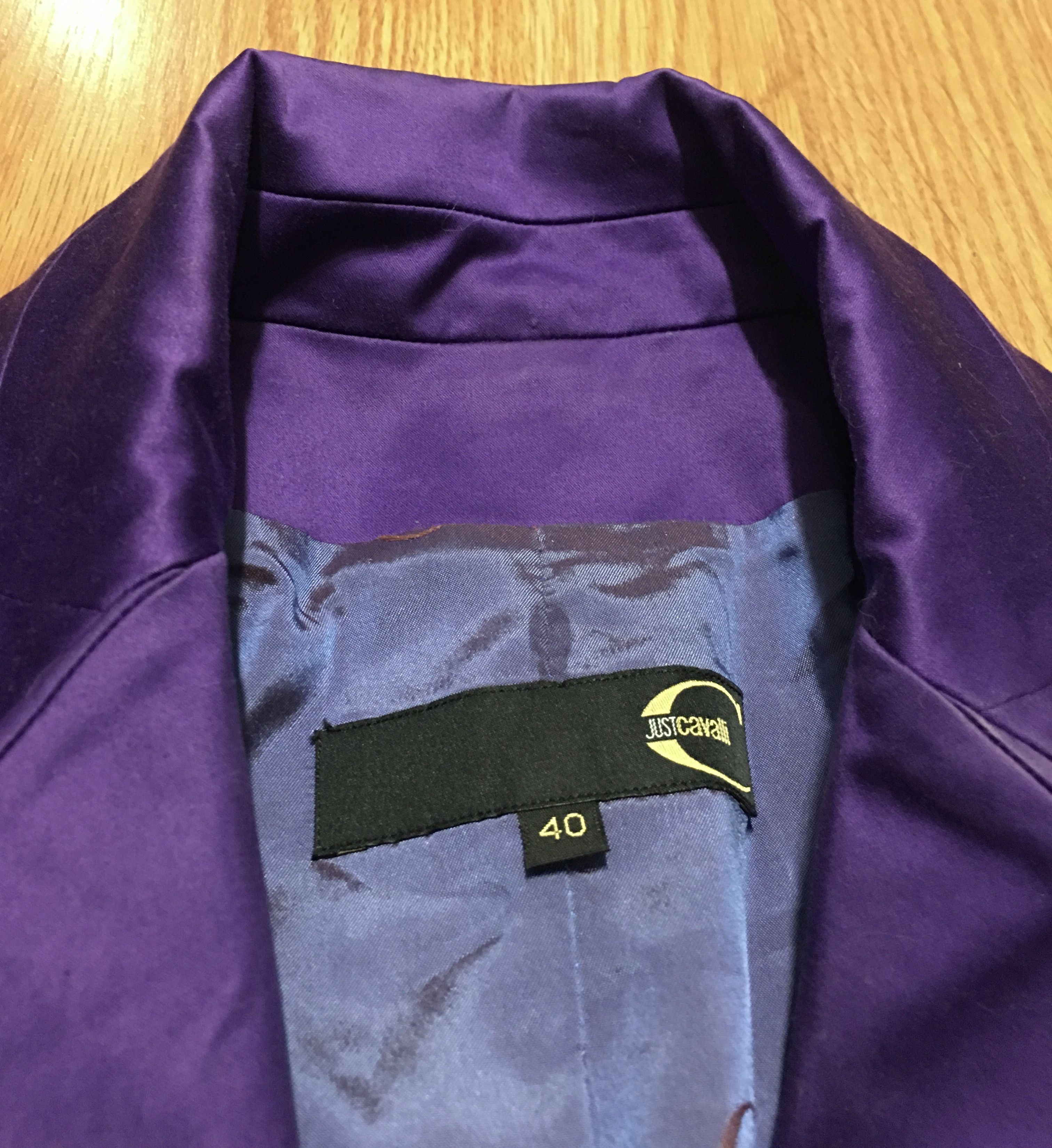 Just Cavalli Just Cavalli Purple Cotton Blend Satin Jacket Blazer IT40 Size S / US 4 / IT 40 - 7 Thumbnail