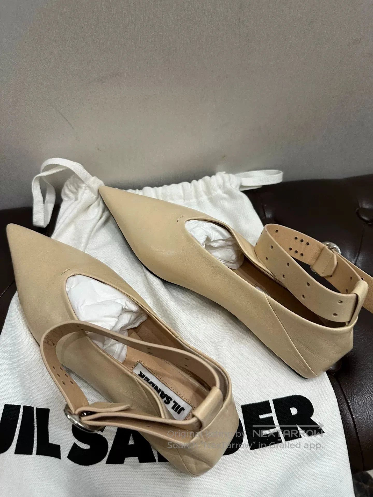 Jil Sander Jil Sander Beige Pointed Flats Size 37. Size US 6 / IT 36 - 9 Thumbnail