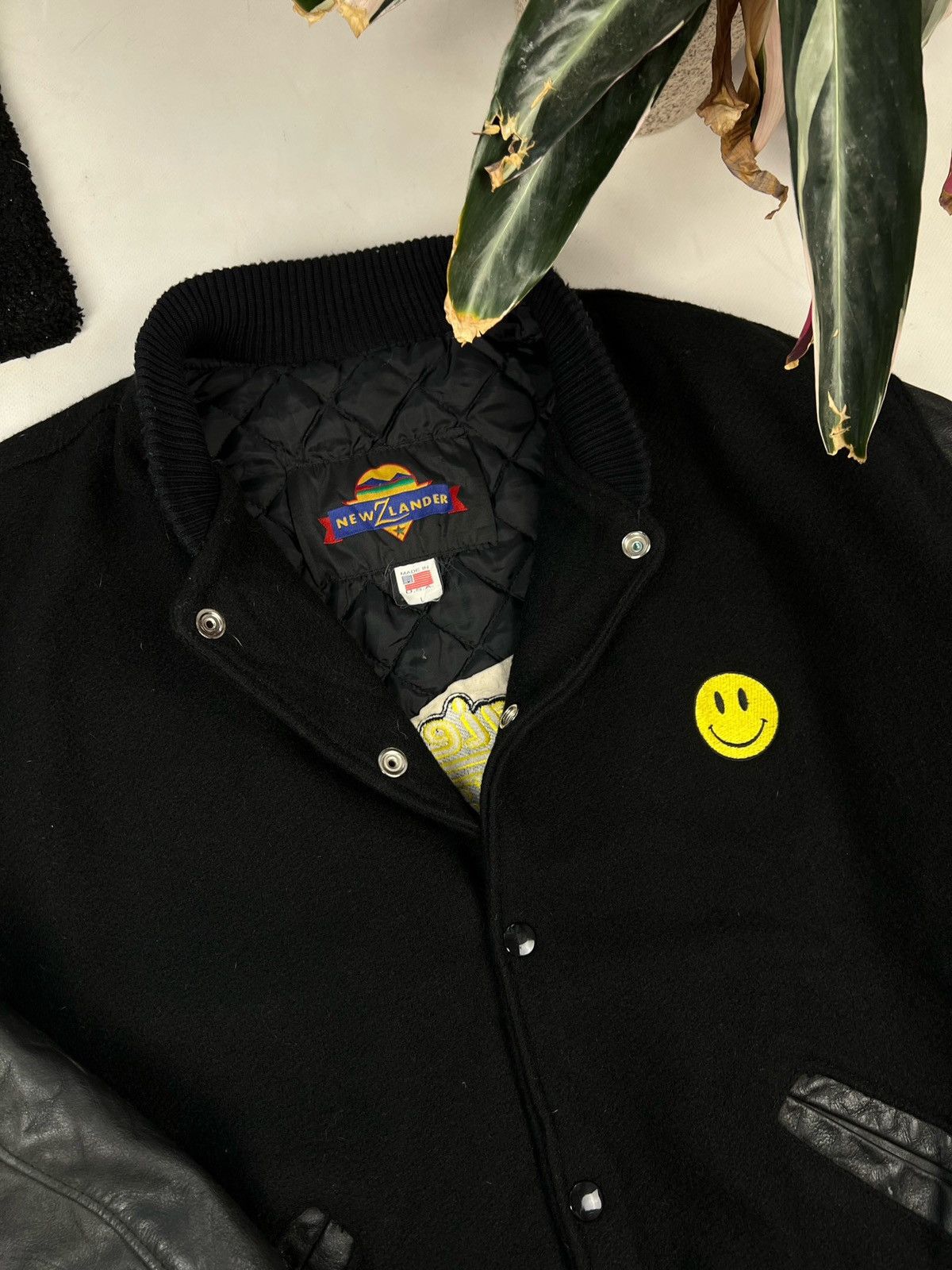 Leather Rare Leather Jacket acid smile Usa retro discotech Varsity Size US L / EU 52-54 / 3 - 3 Thumbnail