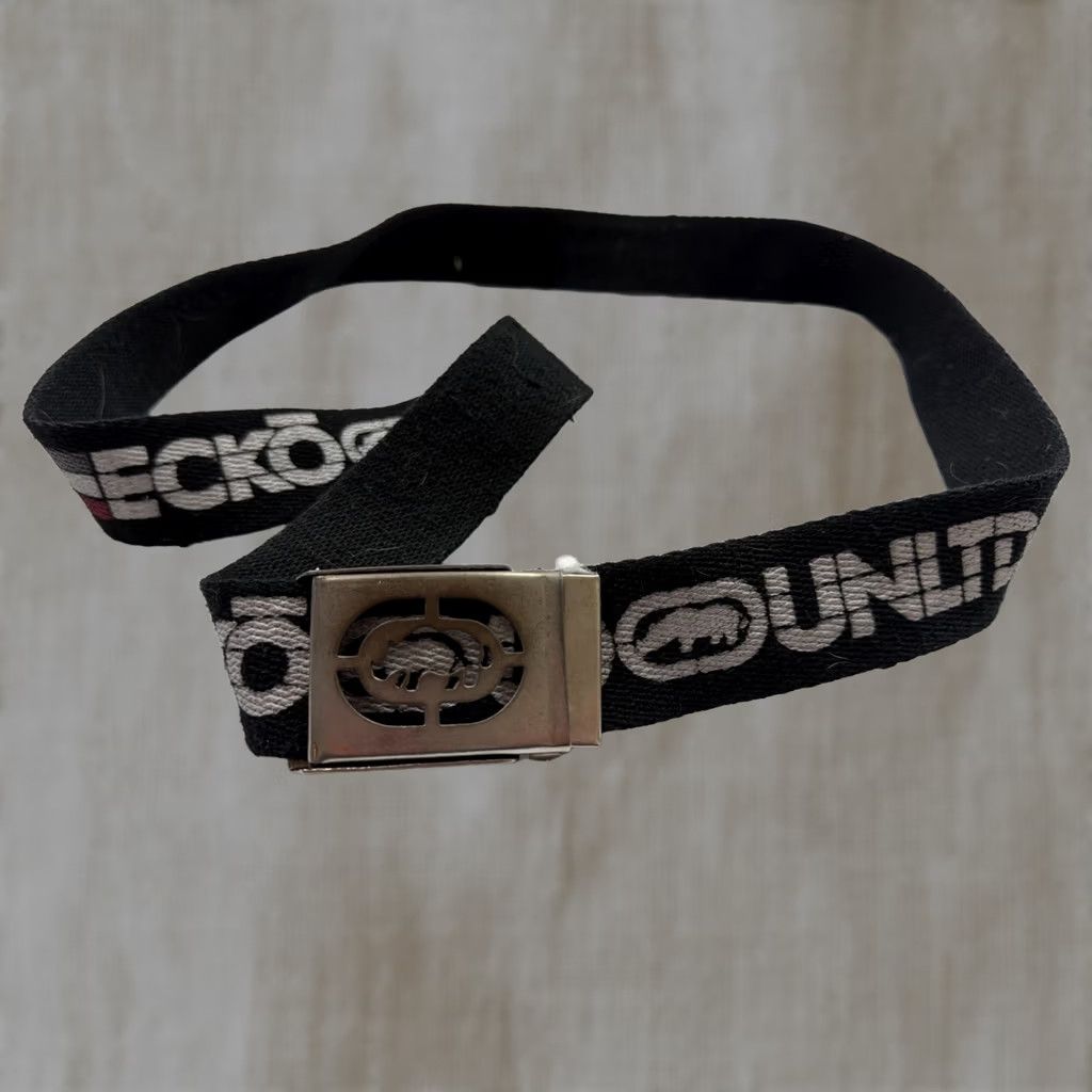Ecko Unltd. VINTAGE Ecko Unltd Belt Black Seatbelt Style Metal Buckle Men's One Size 45 inches long Size ONE SIZE - 1 Thumbnail