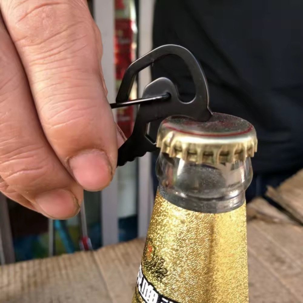 Other Bottle Opener Carabiner Outdoor Keychain Stainless Steel Size ONE SIZE - 3 Thumbnail