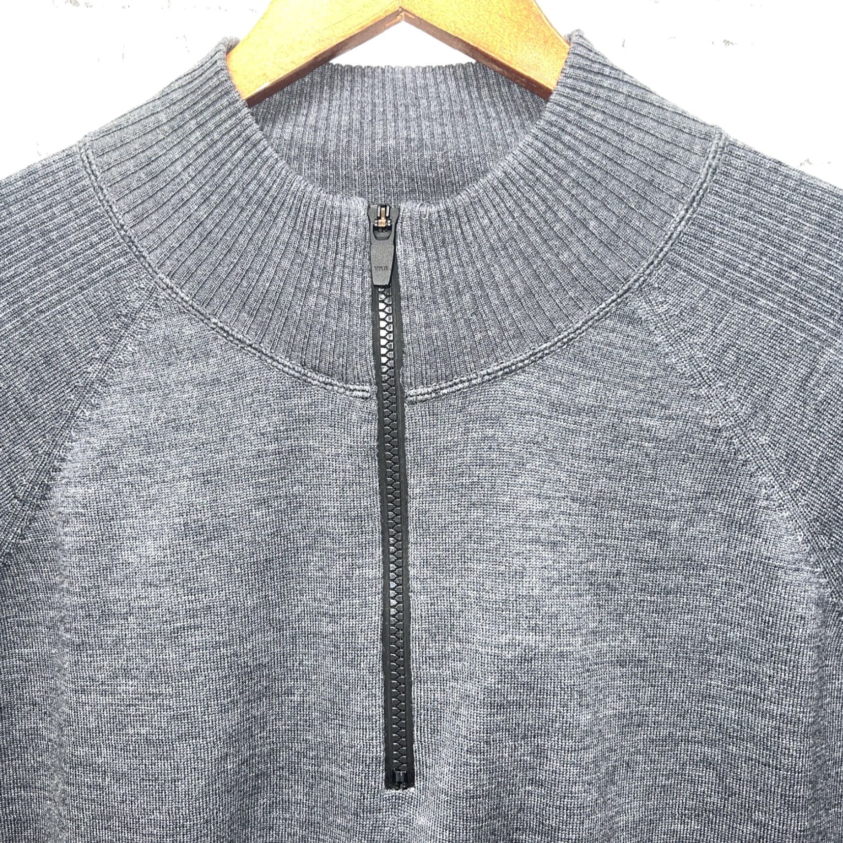 Vintage VINTAGE Solaris Gray Half Zip Wool Blend Pullover Mens XL Pullover Sweater Size US XL / EU 56 / 4 - 2 Thumbnail