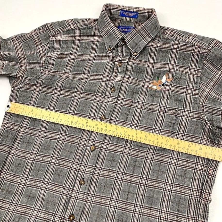 Pendleton VINTAGE Pendleton Shirt Mens L Gray Wool Glen Check Button-Down Mallard Duck USA Size US L / EU 52-54 / 3 - 6 Thumbnail