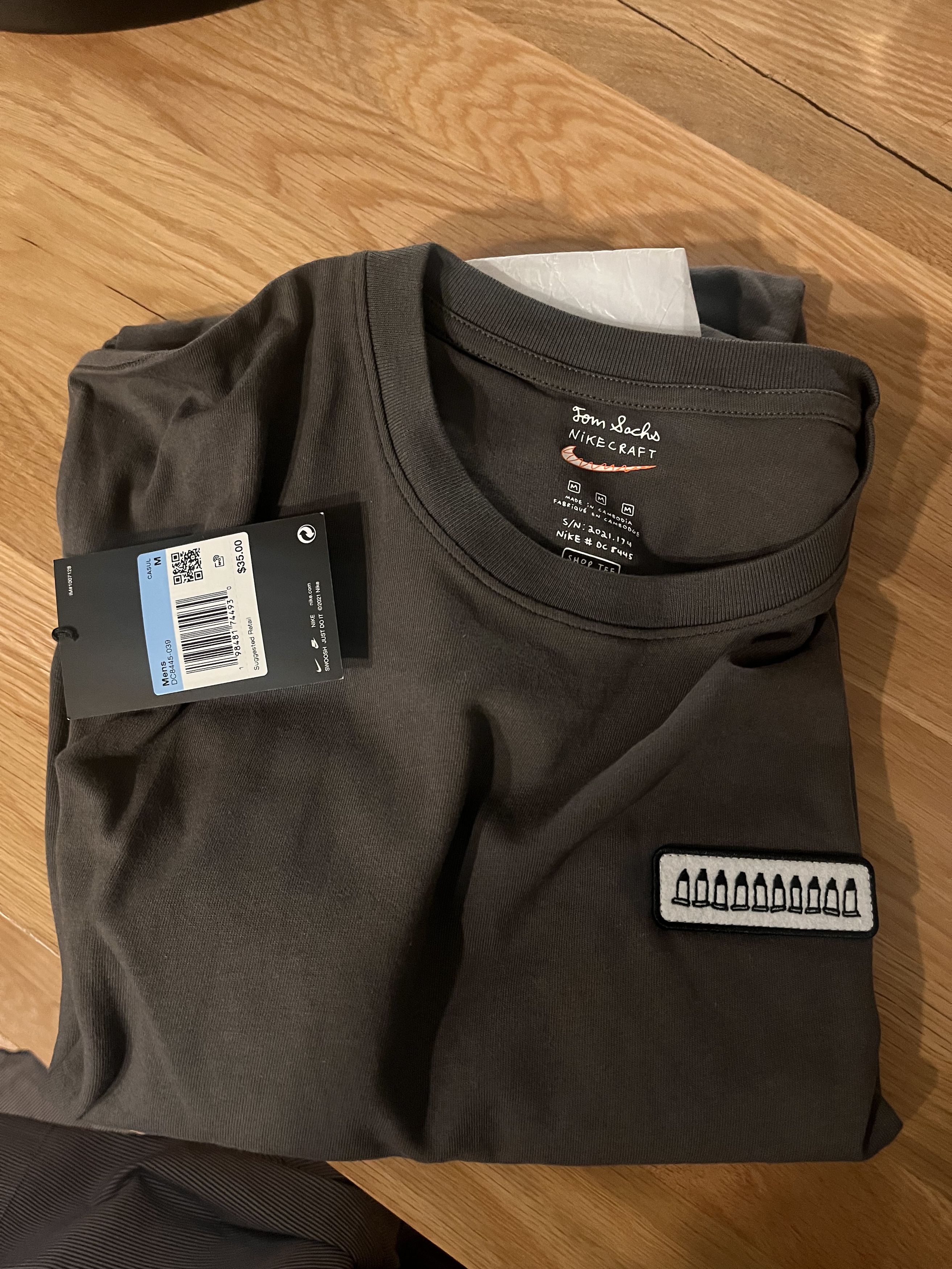 Nike × Tom Sachs Embroidered Ten Bullets T-Shirt (Dark Gray) Size US M / EU 48-50 / 2 - 5 Thumbnail