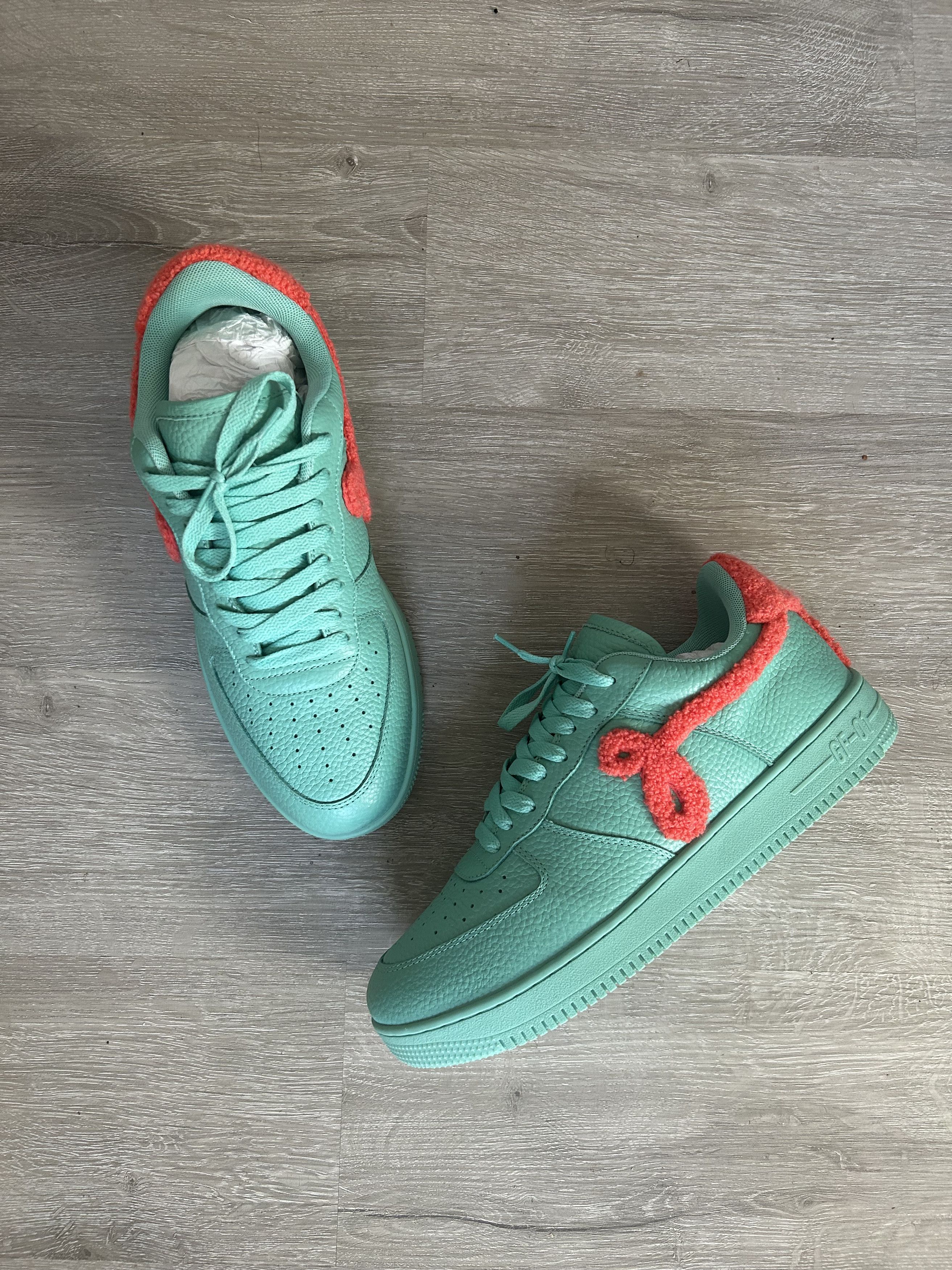 image of John Geiger Gf-01 Shoes in Teal/Peach, Men's (Size 9)