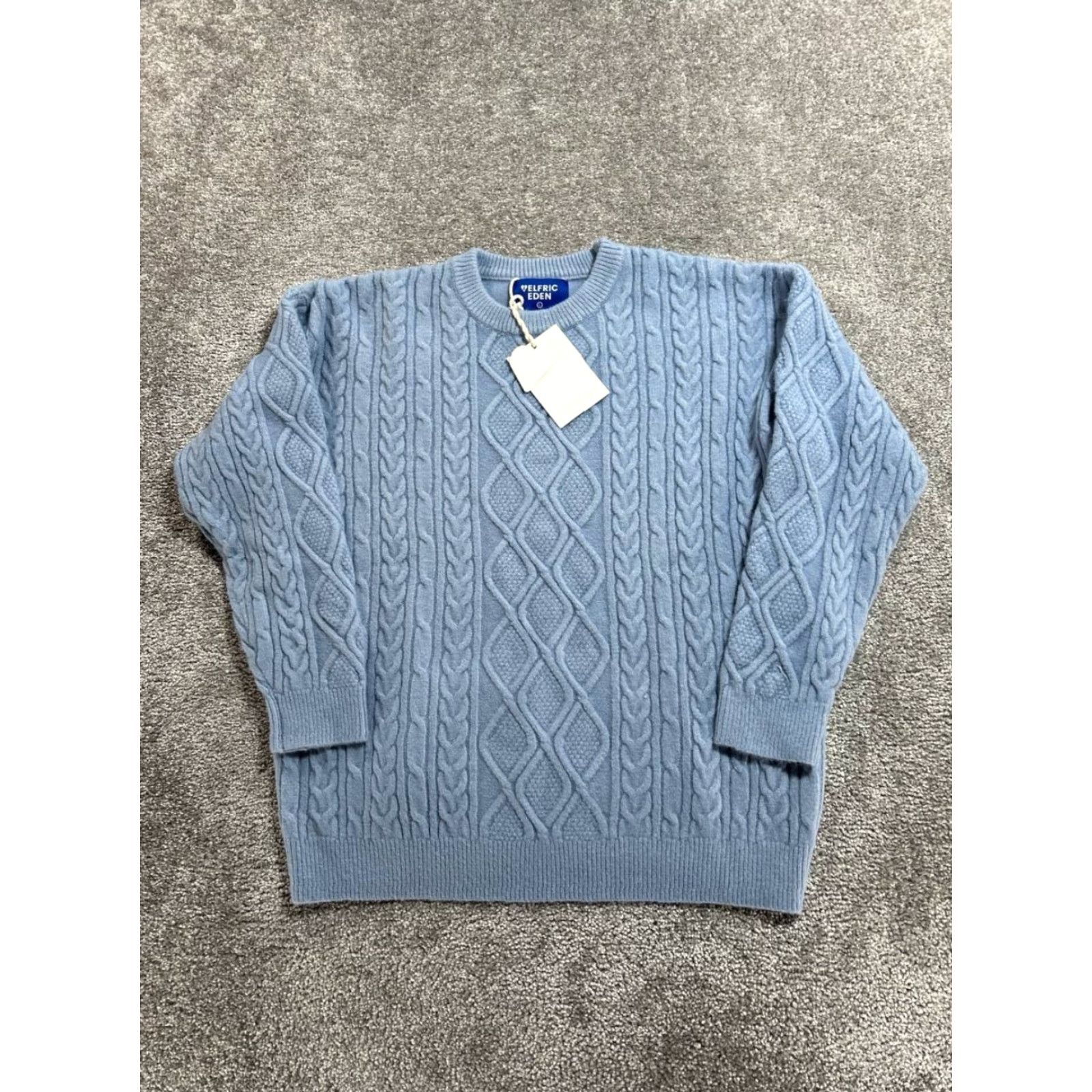 Vintage Aelfric Eden Oversized Sweater Mens L Blue Cable Knit Crew Neck Winter New Size US L / EU 52-54 / 3 - 2 Thumbnail