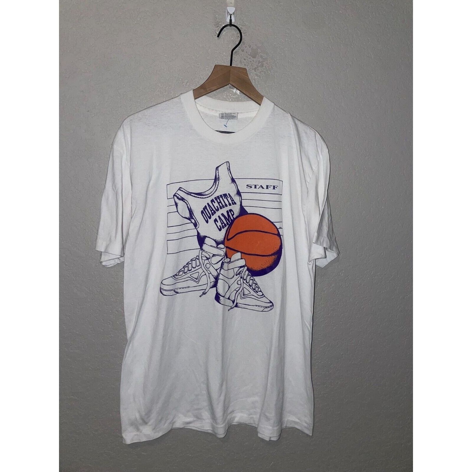 Hanes Vintage Basketball Shirt Ouachita Camp Graphic Tee 80s XL Size US XL / EU 56 / 4 - 1 Thumbnail