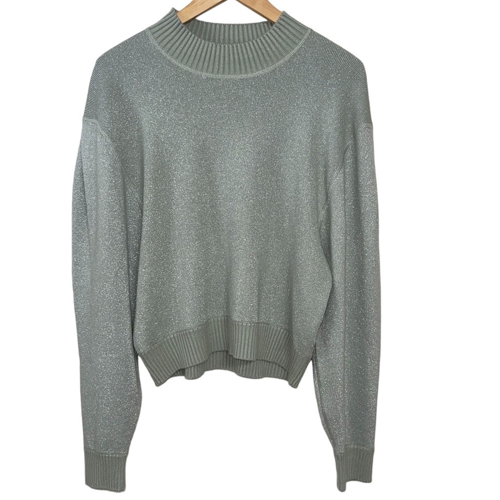 Free People Free People Starry Night Shimmer Pullover Mock Neck Sweater Size L / US 10 / IT 46 - 5 Thumbnail