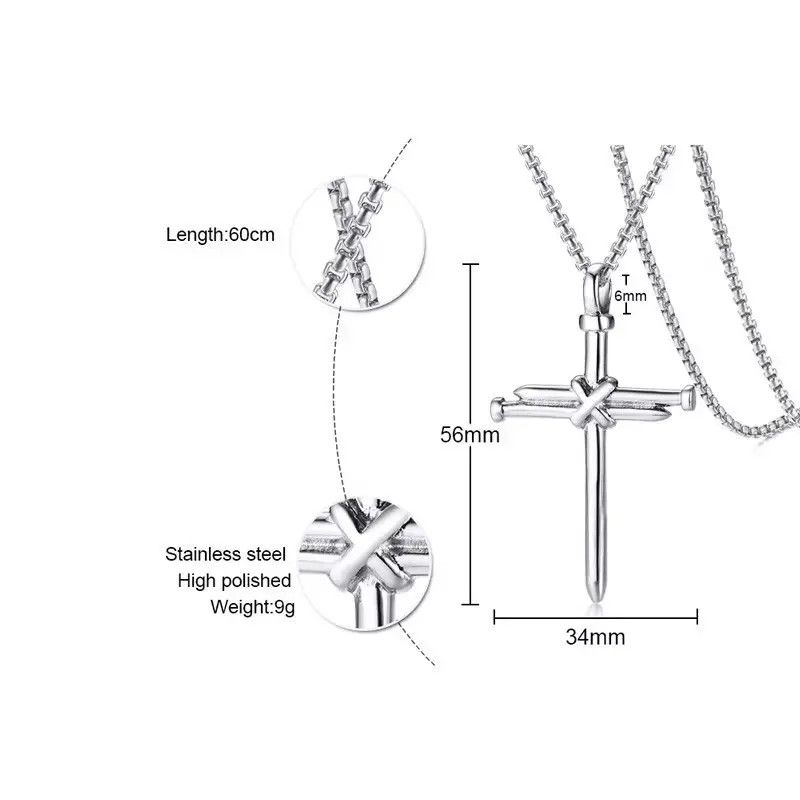 Jewelry Nail Cross Necklace Size ONE SIZE - 4 Thumbnail