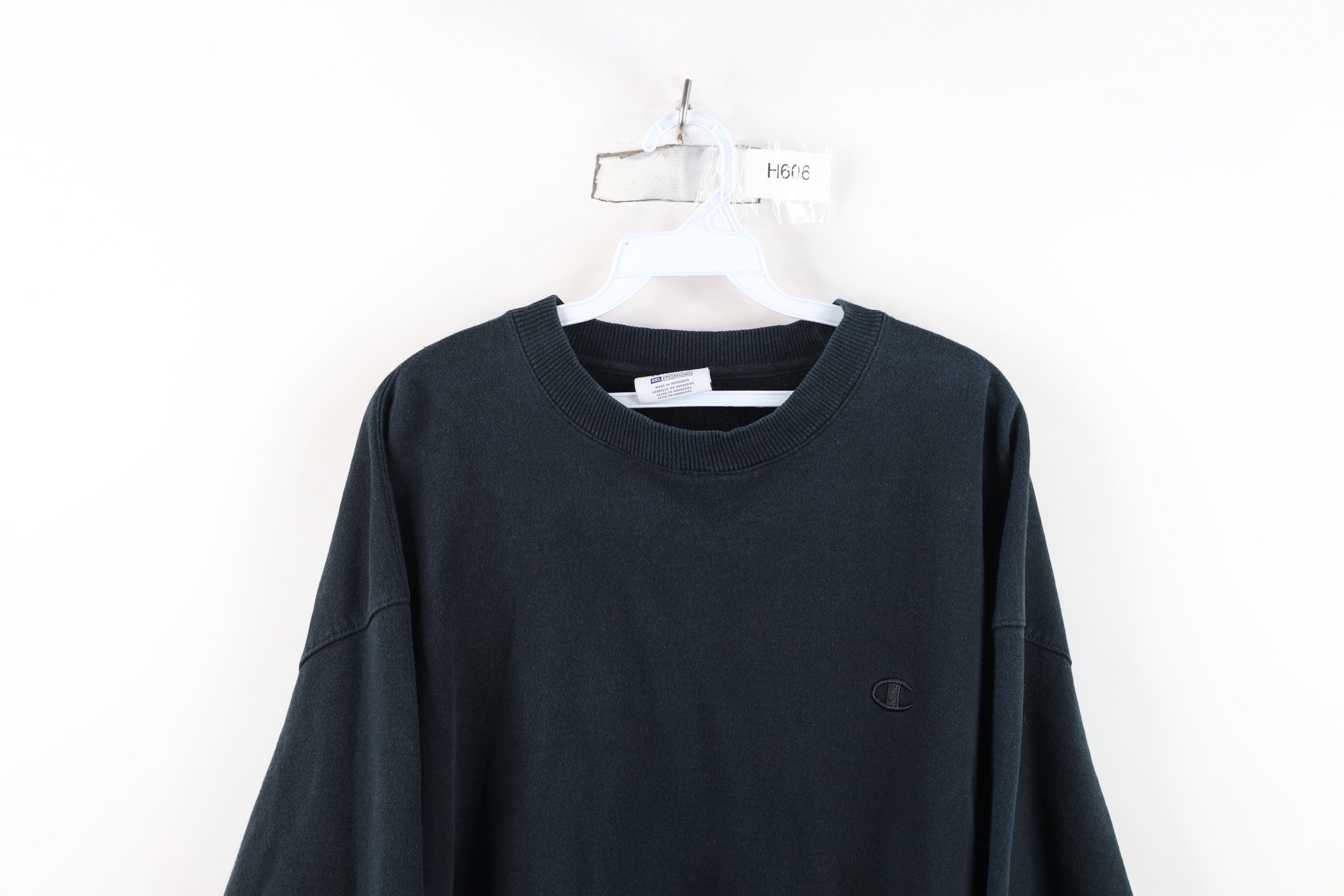 Champion Vintage Champion Faded Monochrome Crewneck Sweatshirt Black Size US XXL / EU 58 / 5 - 2 Thumbnail