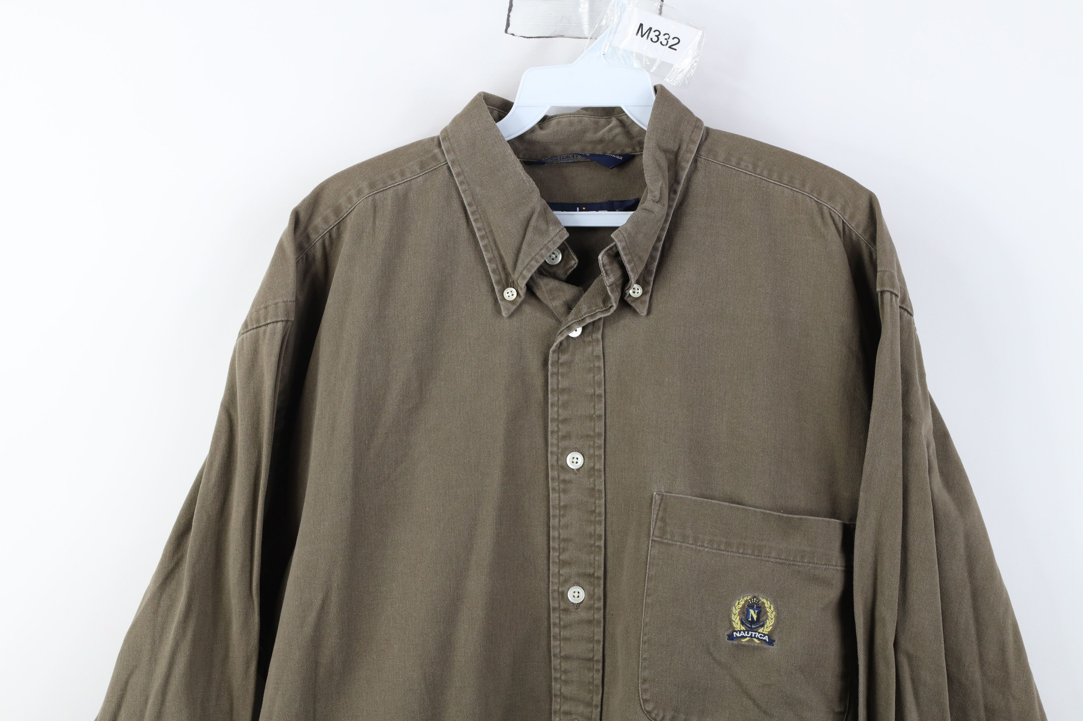 Nautica Vintage 90s Nautica Spell Twill Collared Button Down Shirt Size US L / EU 52-54 / 3 - 2 Thumbnail