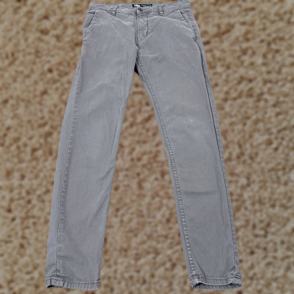 Zara Zara Slim Casual Stretch Chino Pant Men's Sz US 30 Gray Chino Slim Stretch Casual Pant Mens 30 Gray Size US 30 / EU 46 - 1 Thumbnail