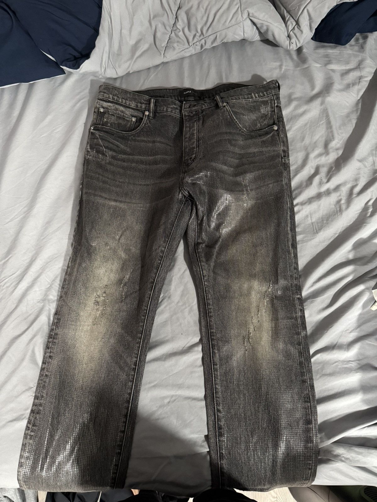 Purple Brand Purple Brand Slim Fit Jeans – Grey/Black Wash Size 38 Size US 38 / EU 54 - 1 Thumbnail