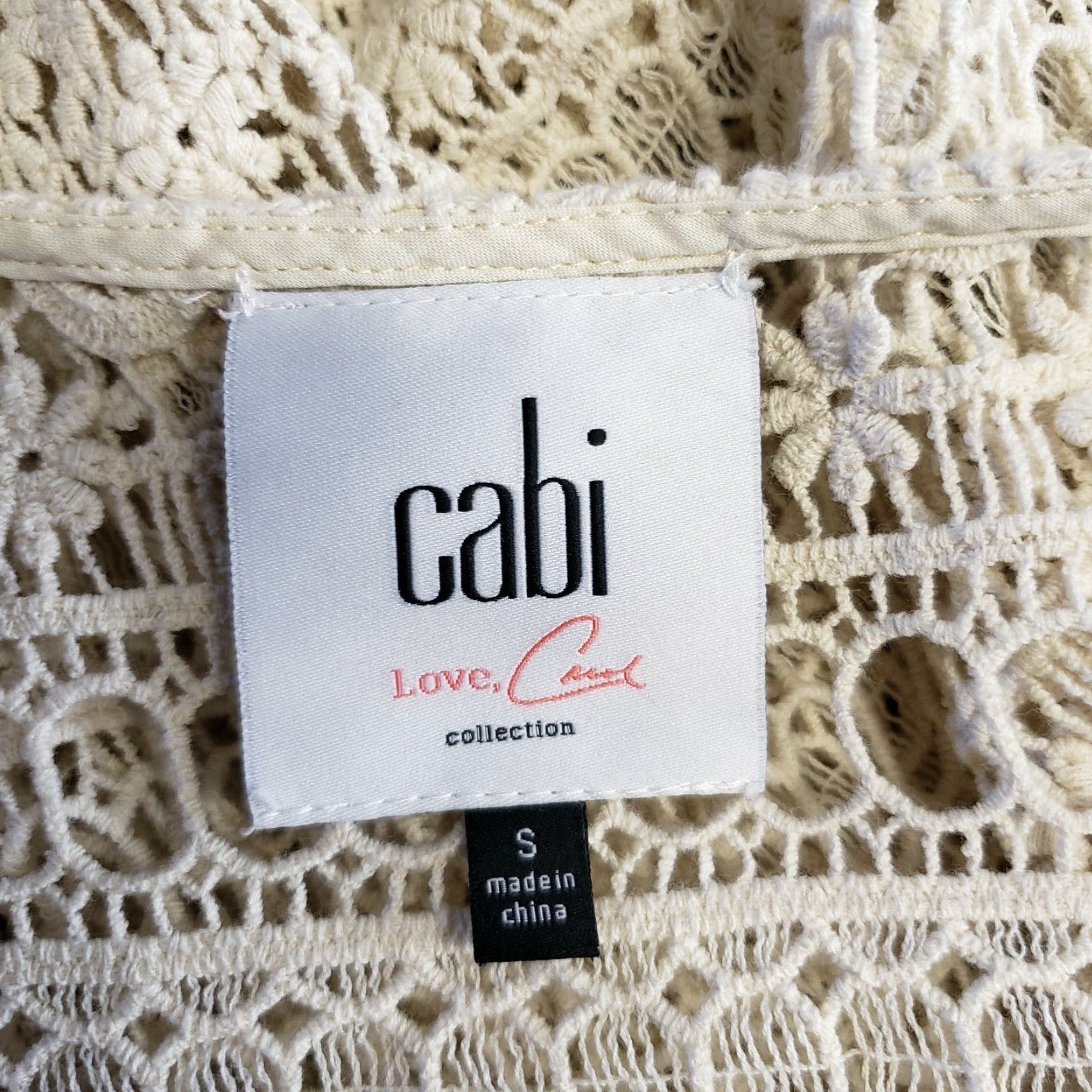 Vintage CAbi 5026 Capri Top Blouse Ivory Crochet Cotton Boho Women S Size S / US 4 / IT 40 - 4 Thumbnail
