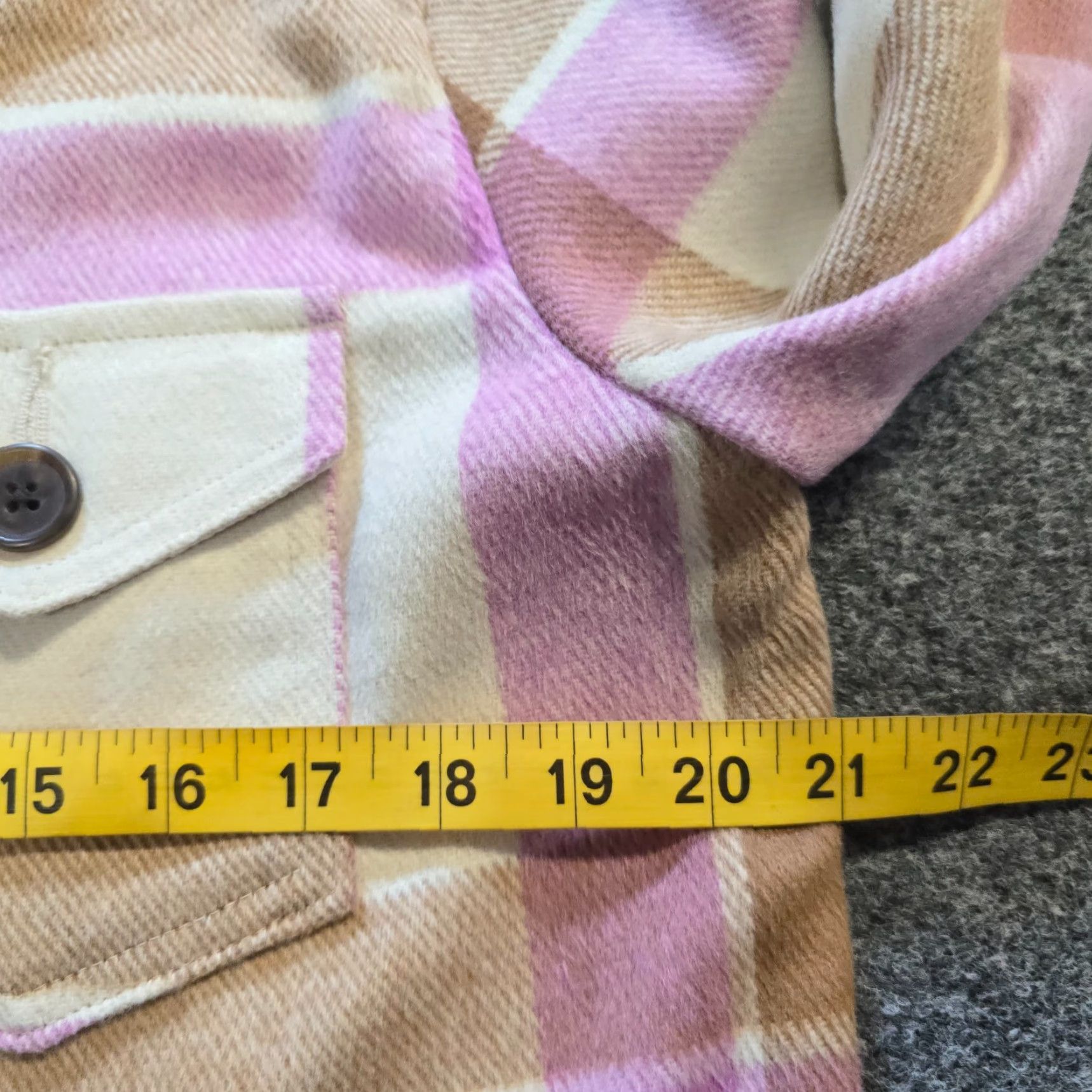 Gap GAP Jacket Womens XS Pink Plaid Shacket Casual Outdoor Button Long Sleeve Top Shacket Regular Fit Pocketed Bobble-Free (if applicable) Size XS / US 0-2 / IT 36-38 - 5 Thumbnail